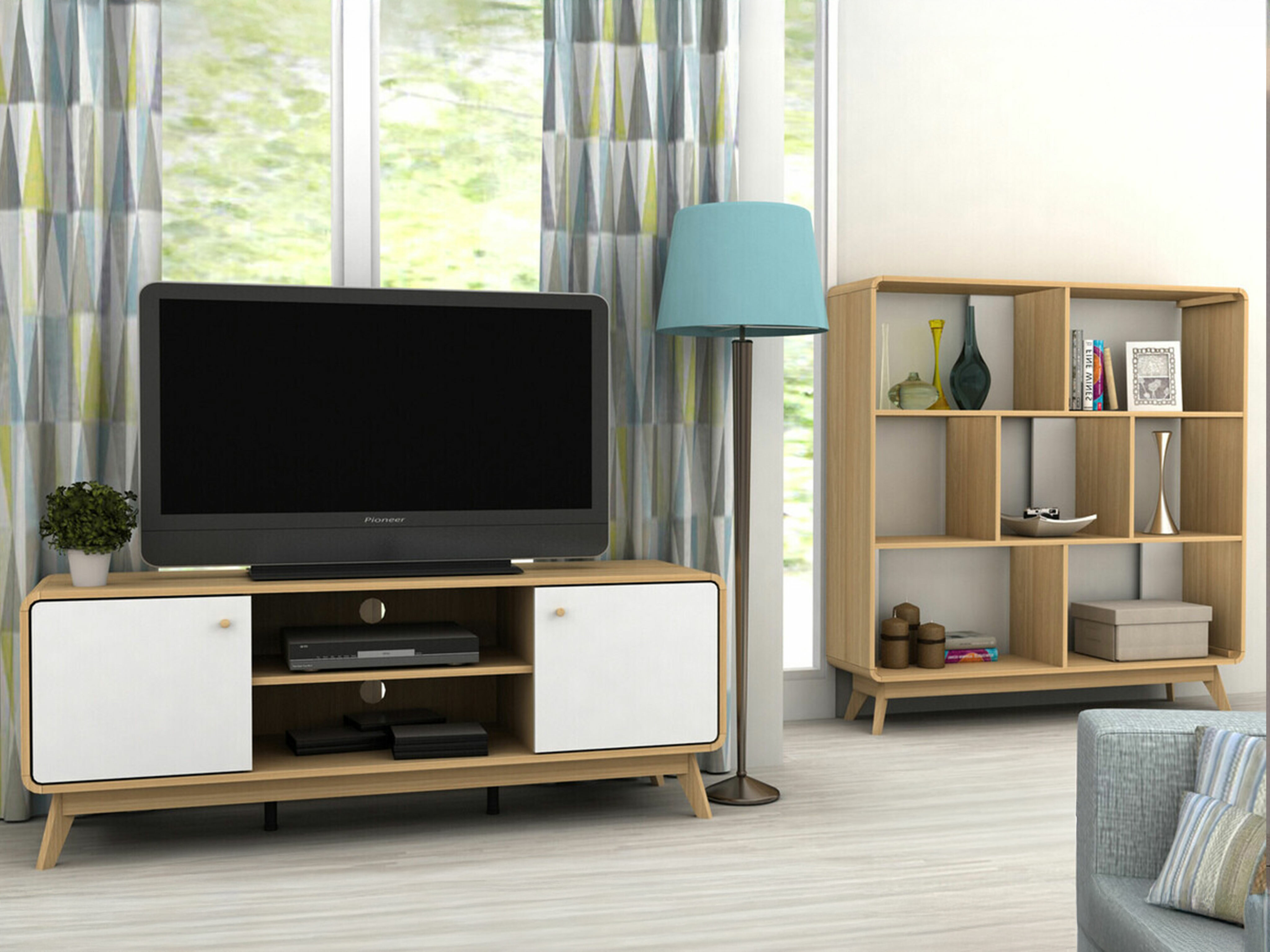 Wohnzimmer-Sets Elbtena 113 (Eichenholzoptik + Weiss)