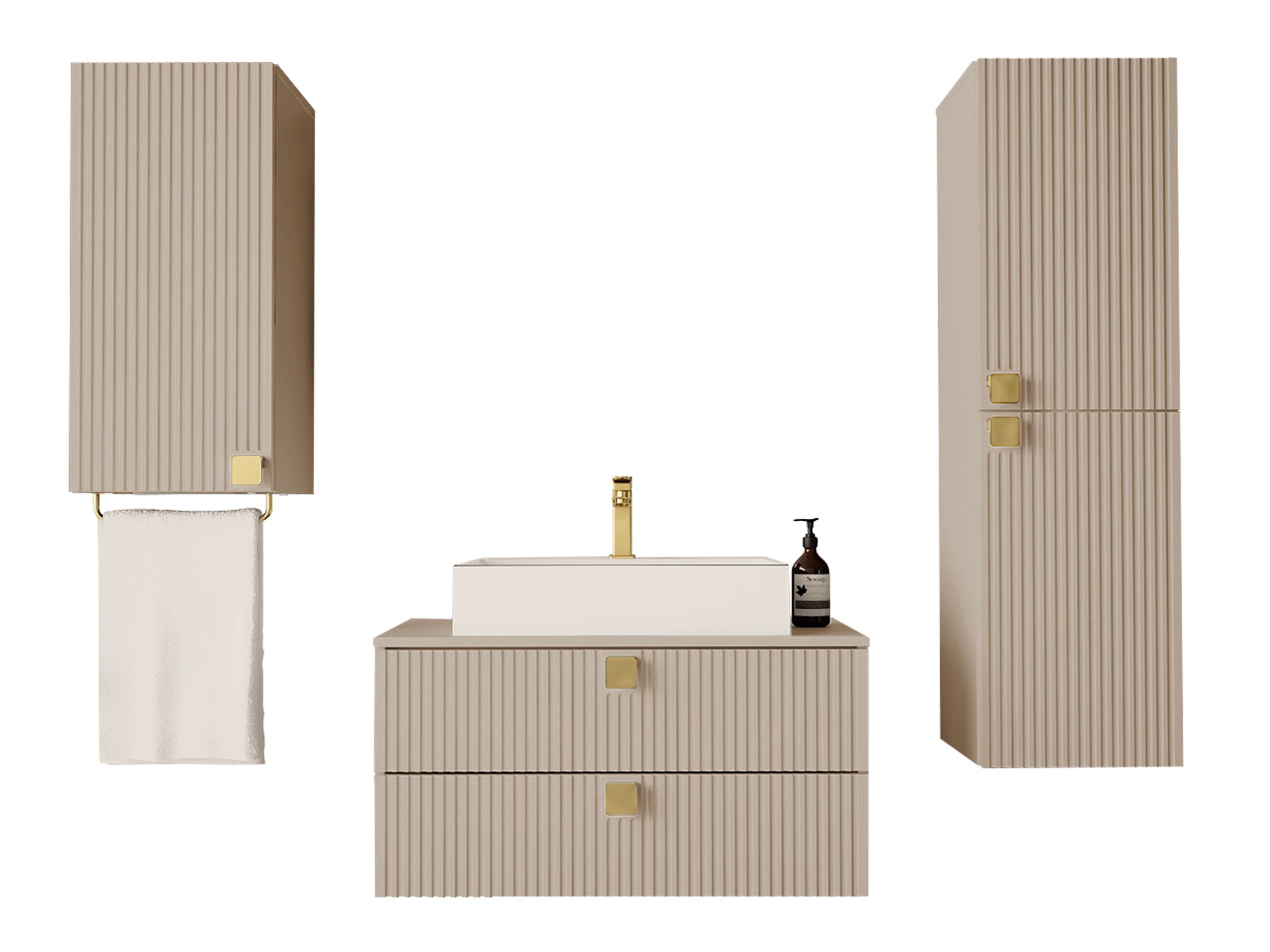 Badezimmer-Set Panium II (Hellbraun)