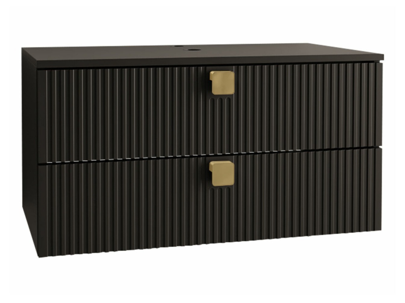 Wandhängender Waschtischunterschrank Panium (Schwarz)