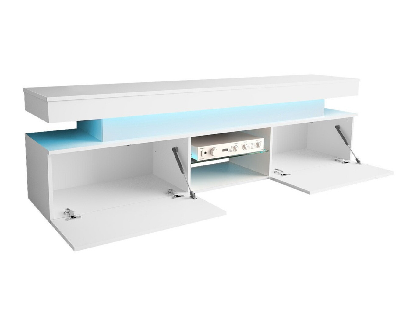 TV-Möbel Monfero (Schwarz + Schwarz glänzend)