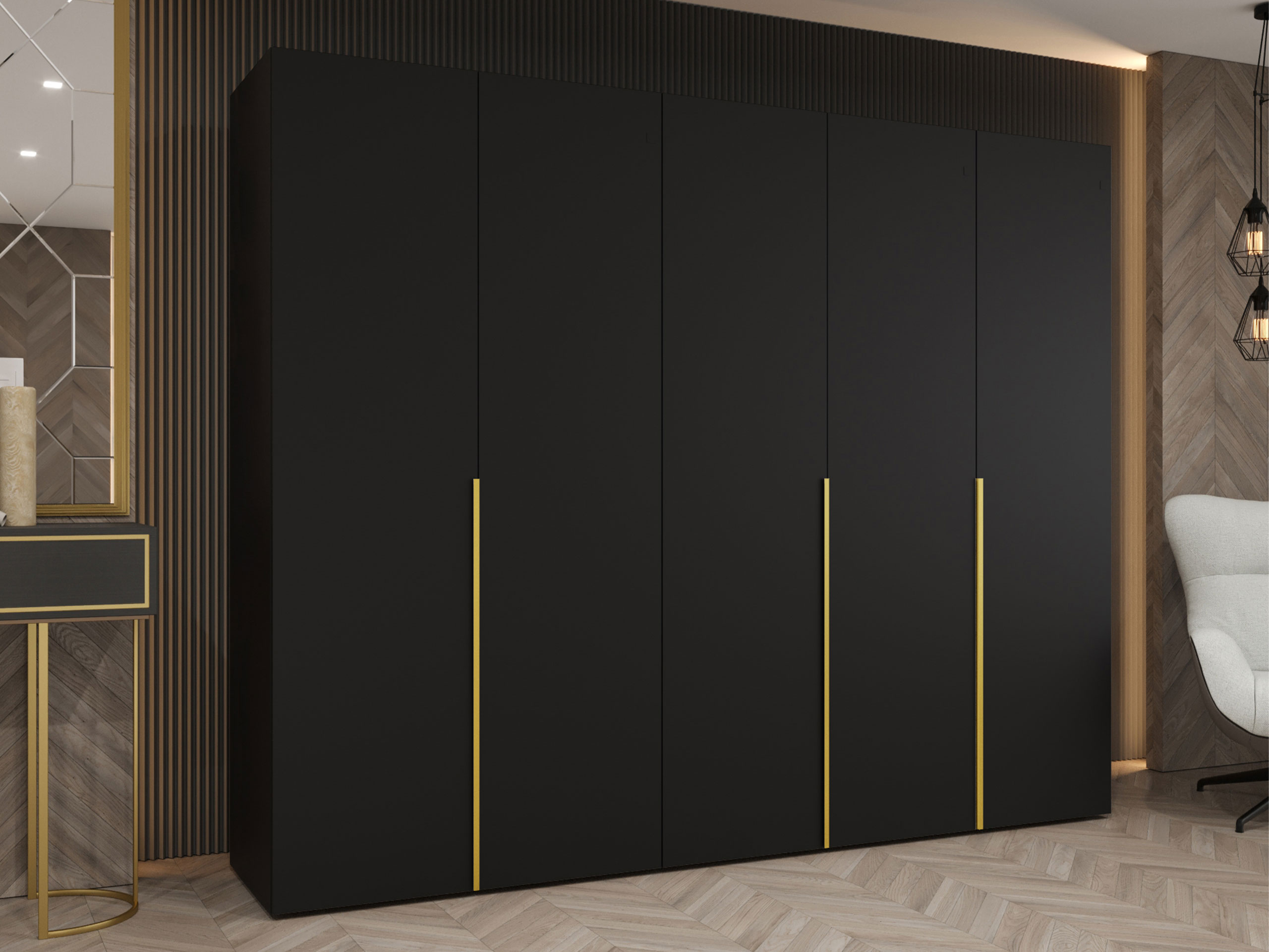 Kleiderschrank Hartford 538 (Schwarz)