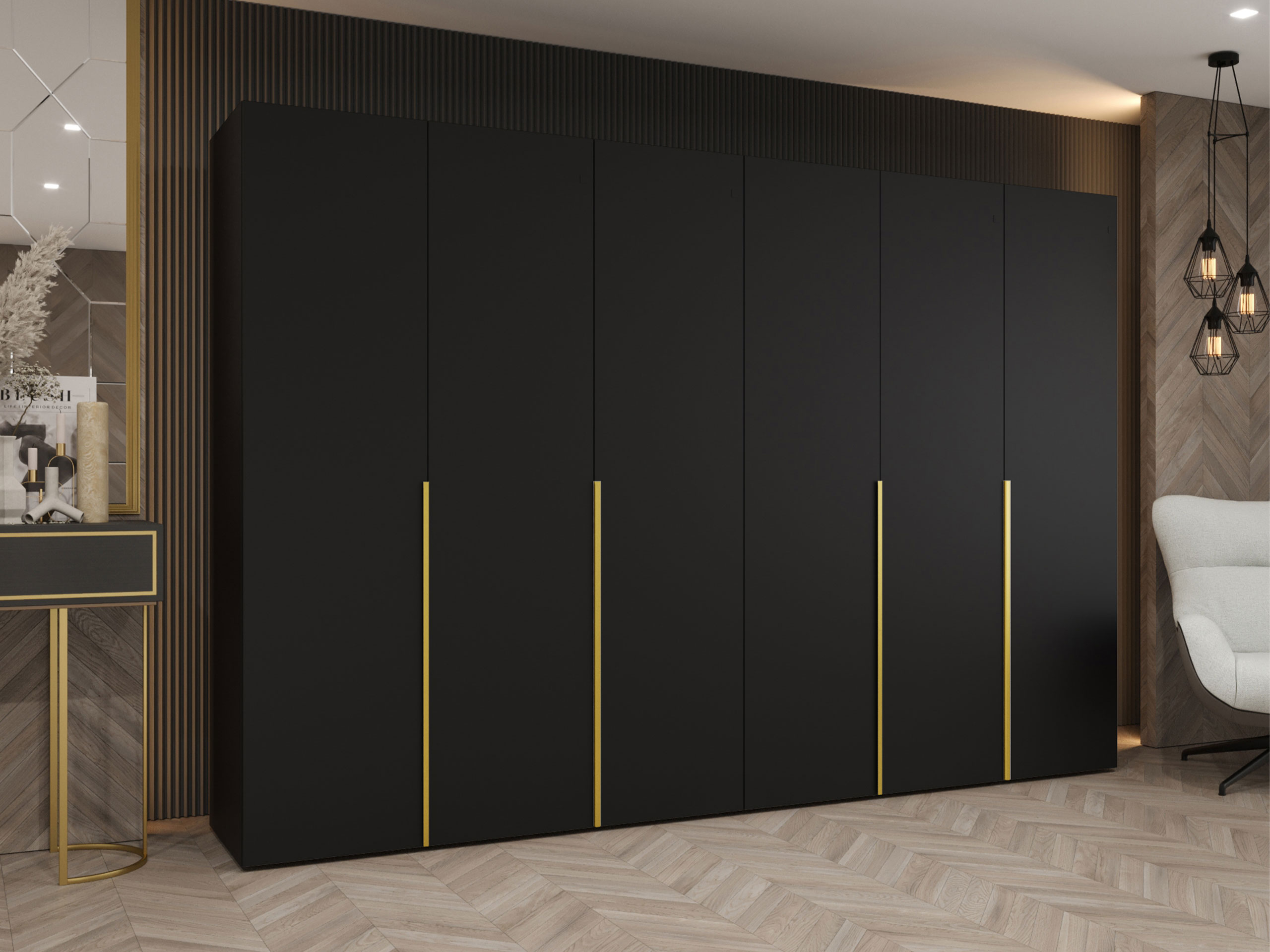 Kleiderschrank Hartford 539 (Schwarz)