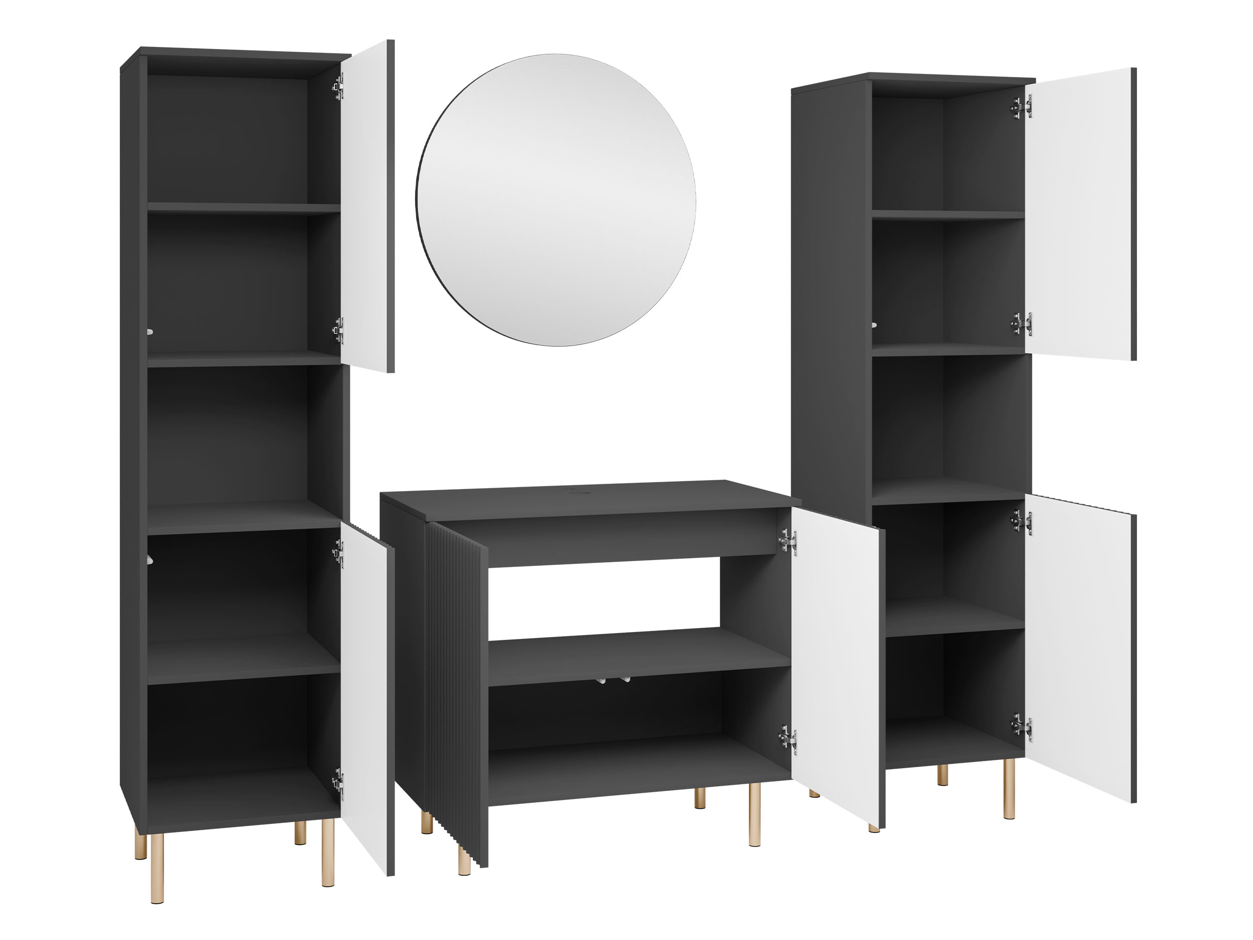 Badezimmer-Set Decus VI (Schwarz)