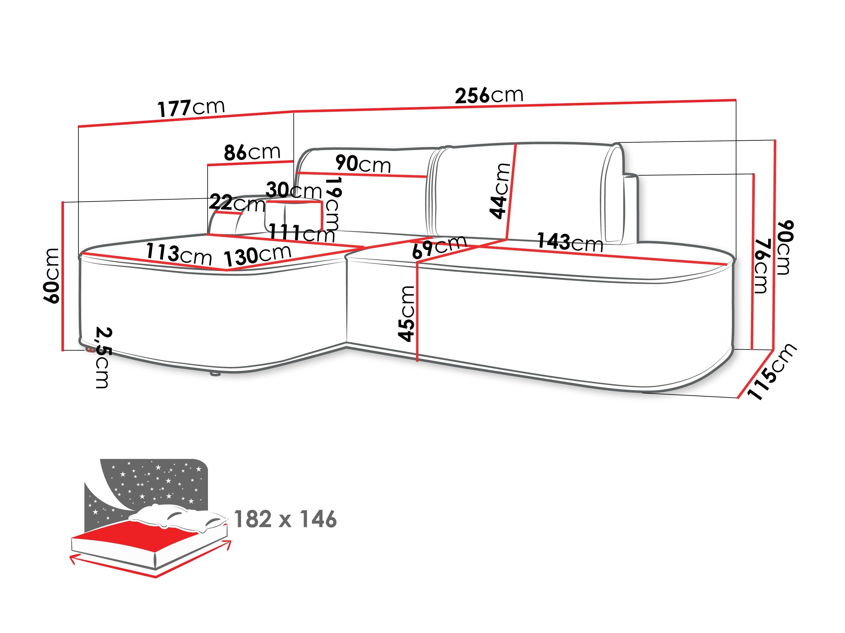 Ecksofa Comfivo Sensus (Coral 50)