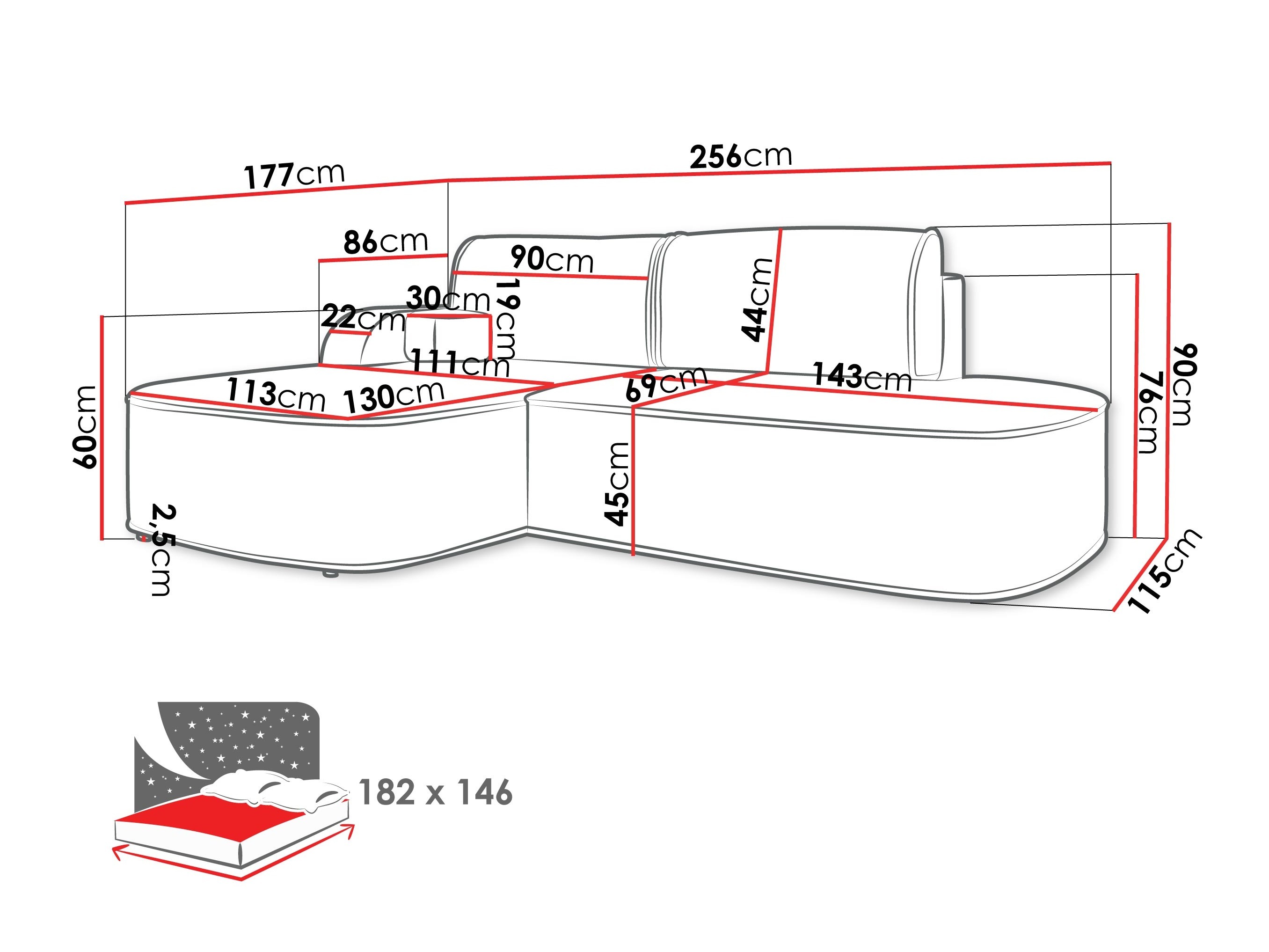 Ecksofa Comfivo Sensus (Coral 80)
