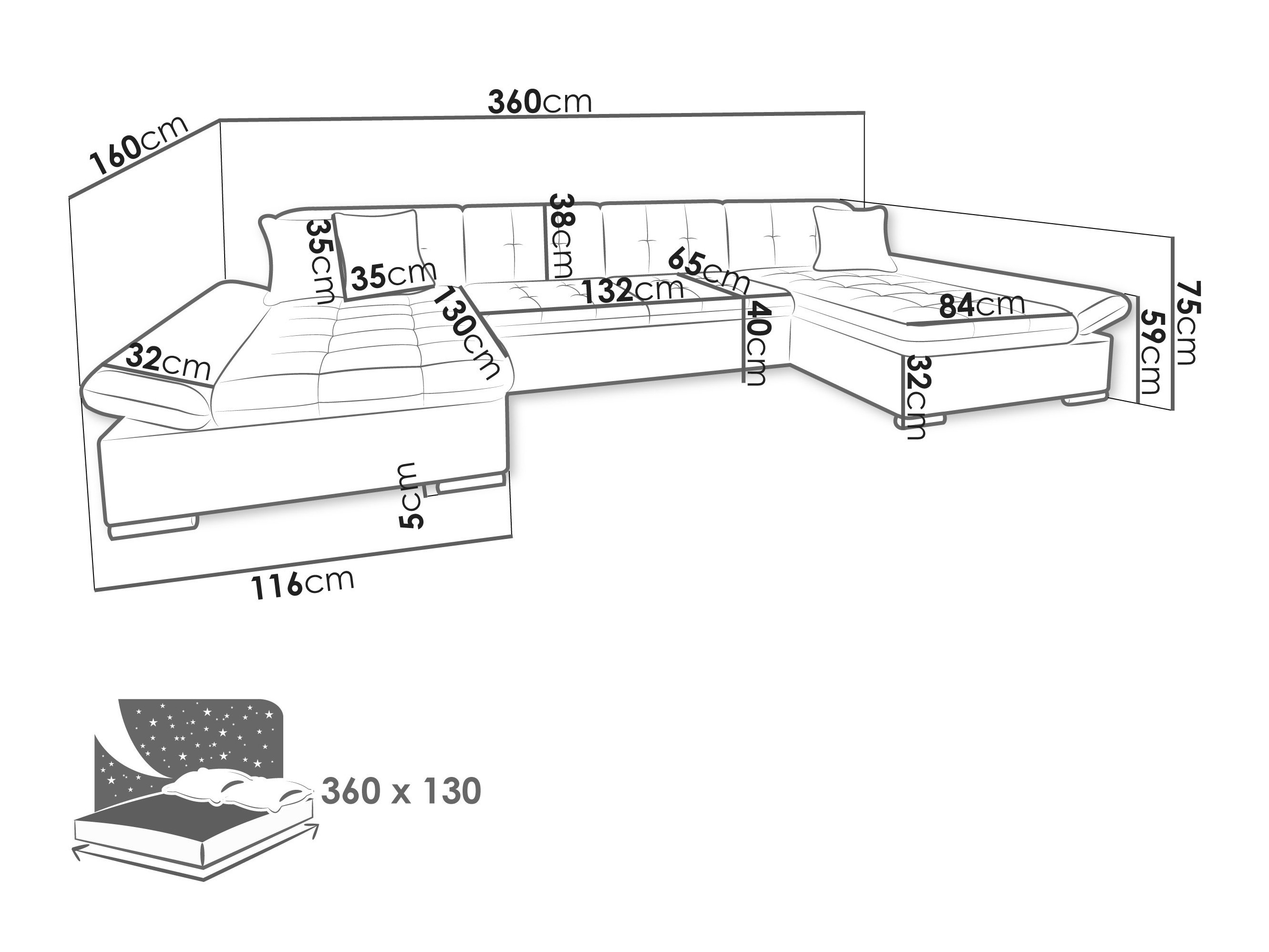 Ecksofa Comfivo 155 (Clara 215.10)