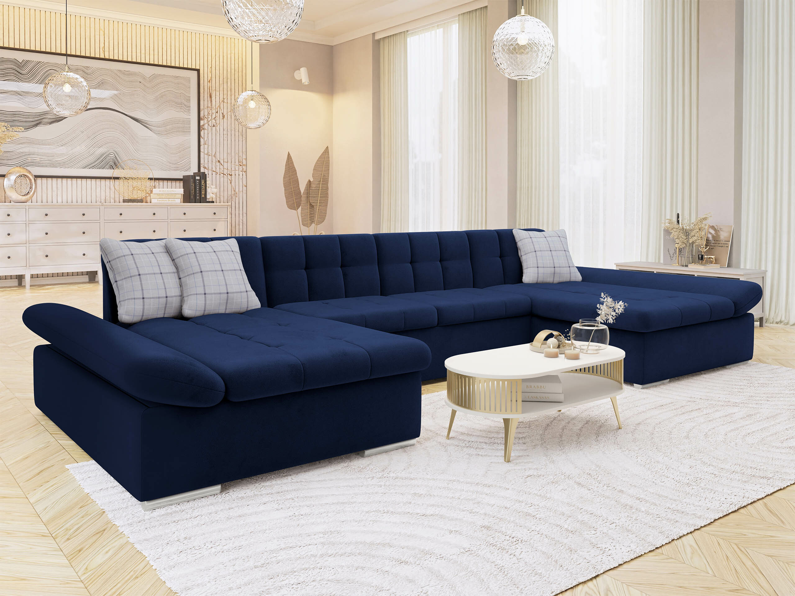 Ecksofa Comfivo Ficus (Magic Velvet 2216 + Senegal 818)