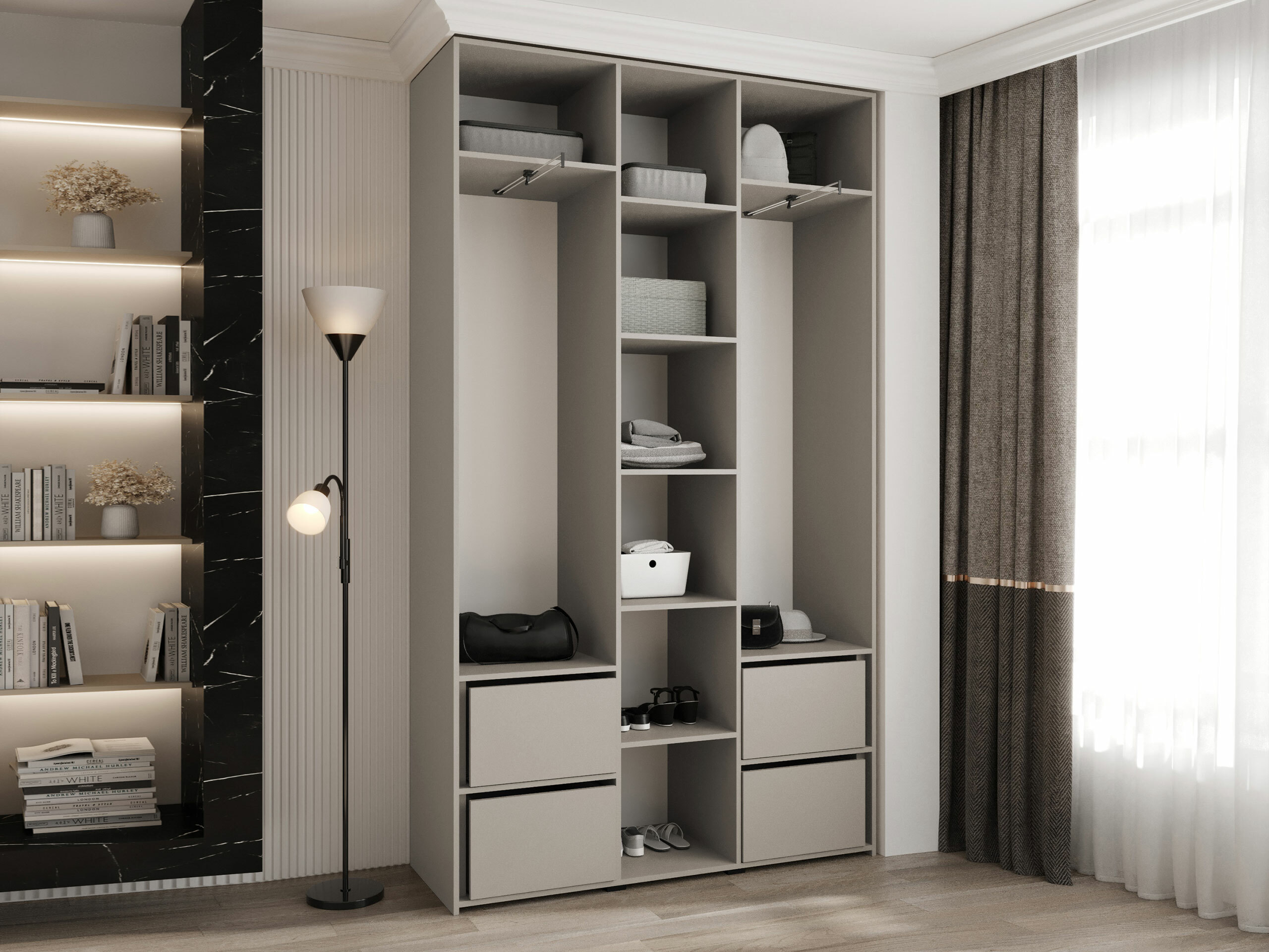 Kleiderschrank Hartford 544 (Weiss)