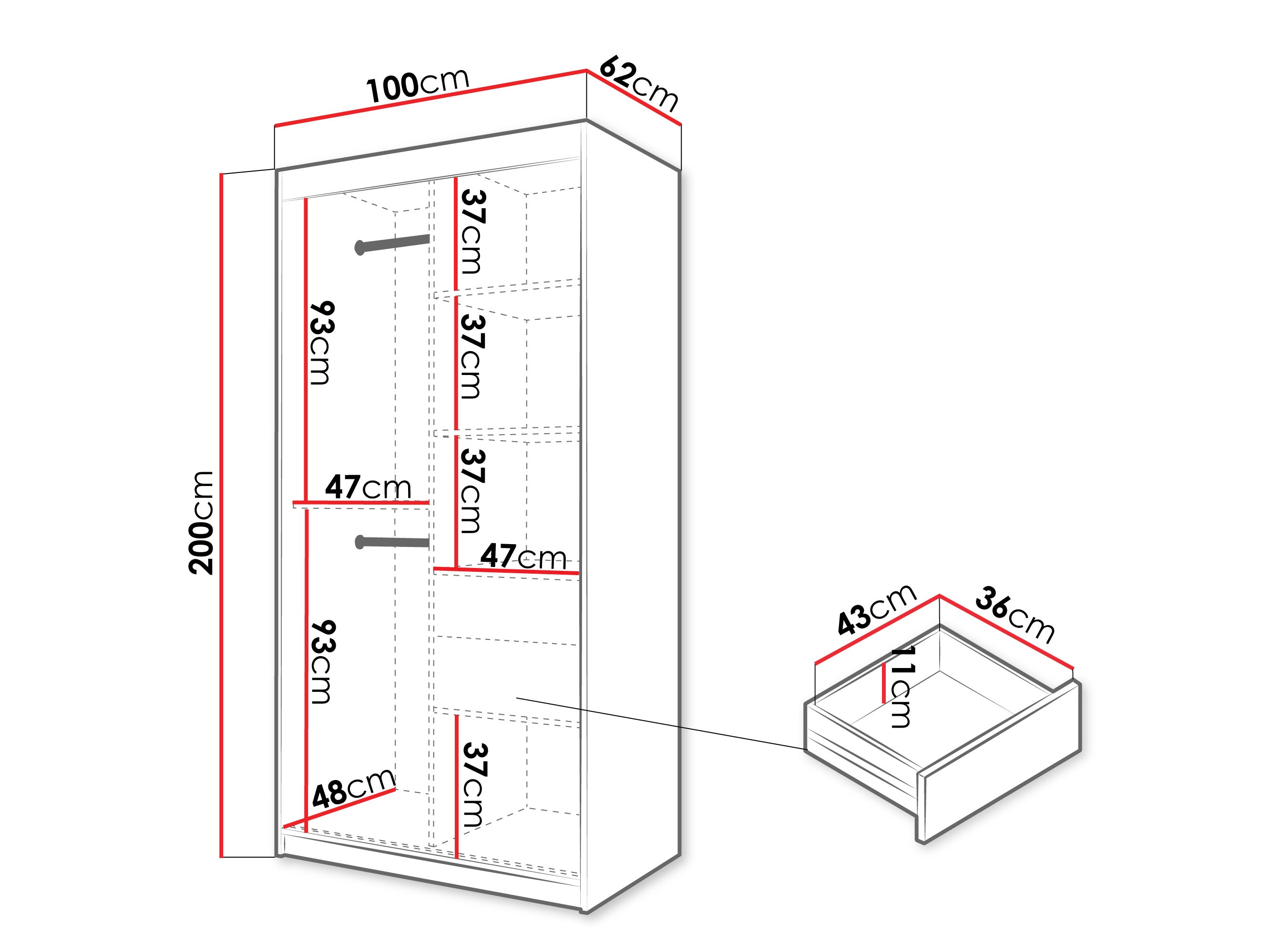 Kleiderschrank Hartford 578 (Artisan-Eiche)