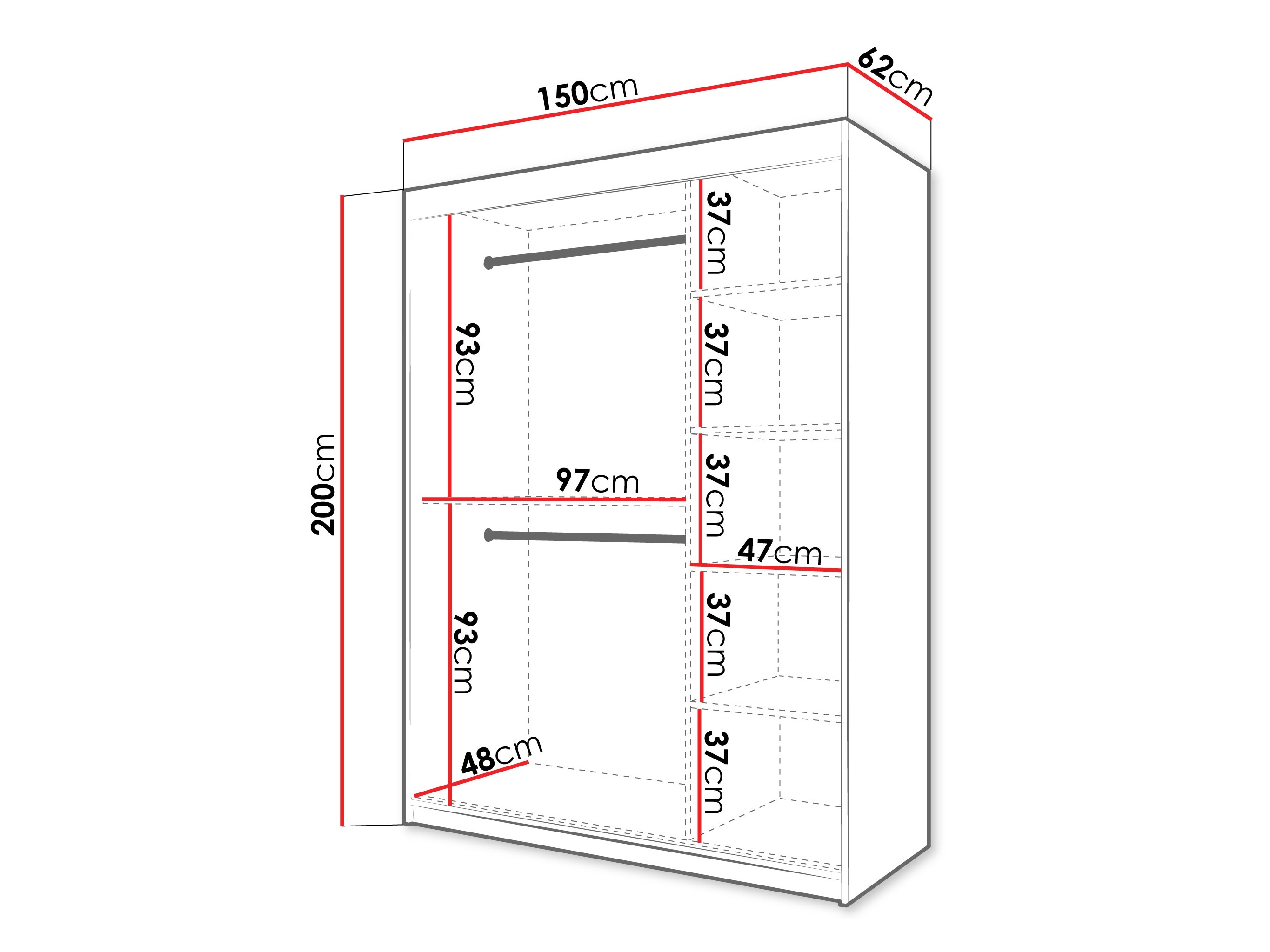 Kleiderschrank Hartford 578 (Sonoma-Eiche)