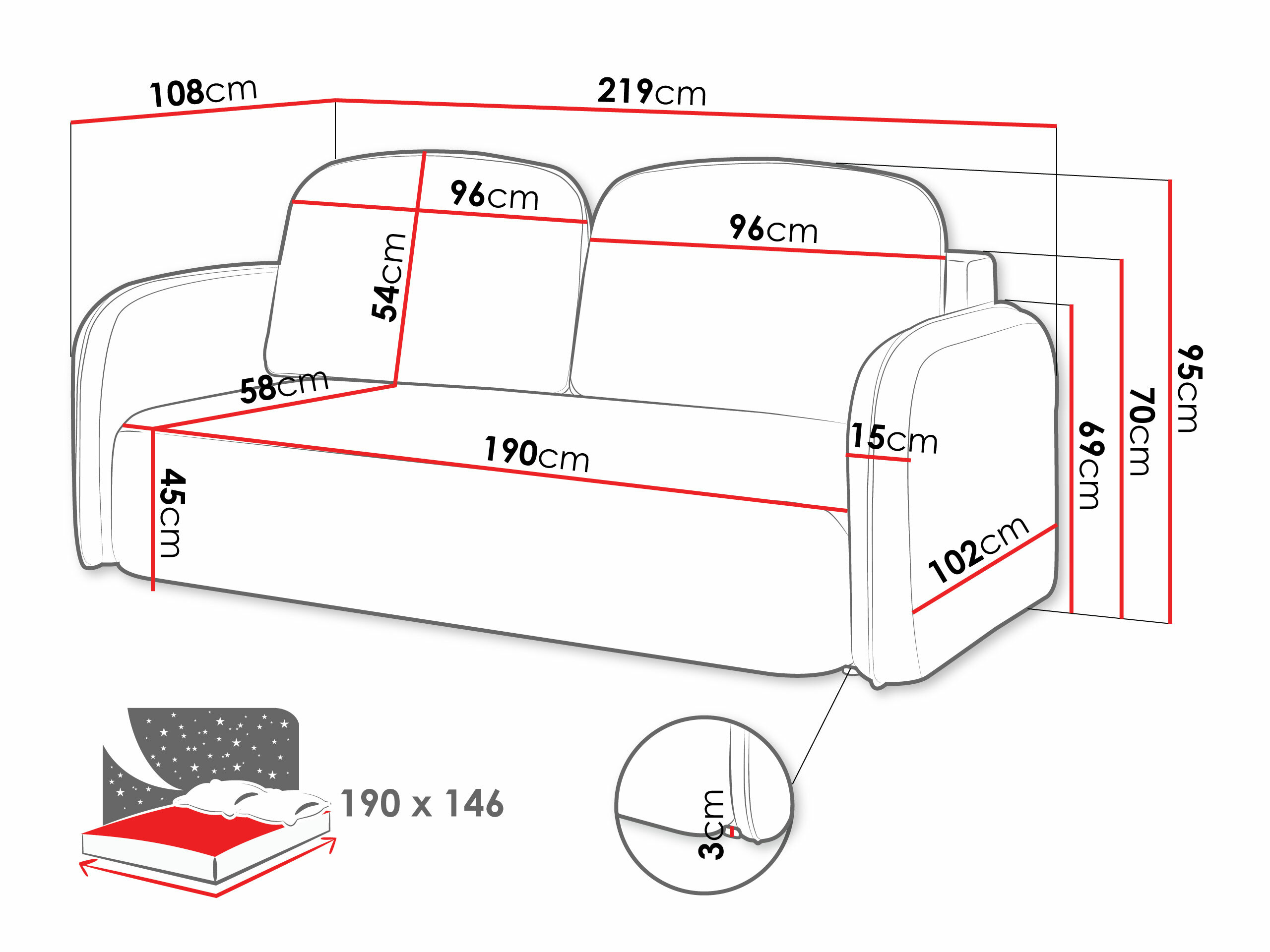 Schlafsofa ComfiDream Lumena (Perfect Harmony 77)