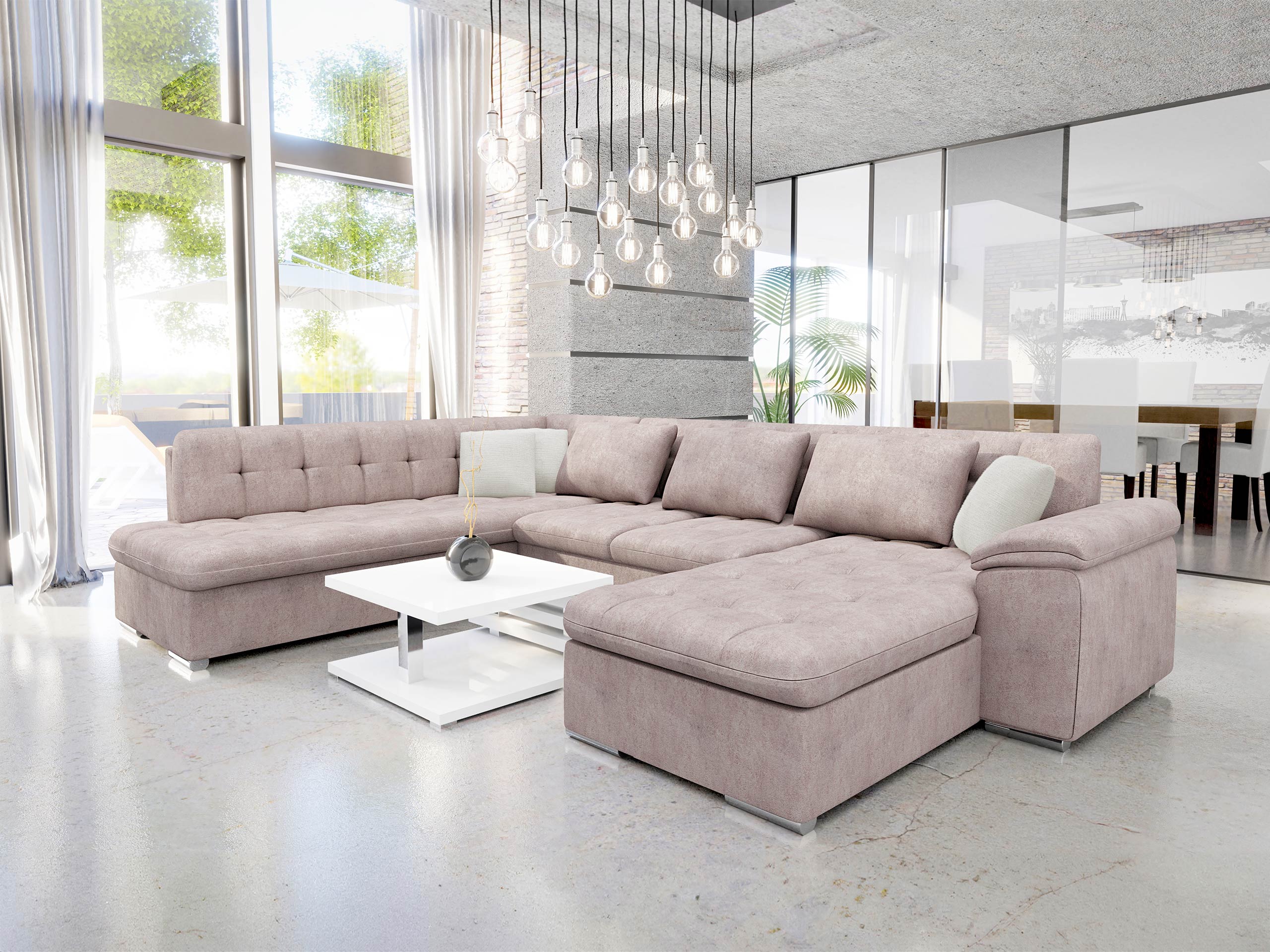Ecksofa Comfivo Gemma VI (Zoya 03 + Mokka 03)