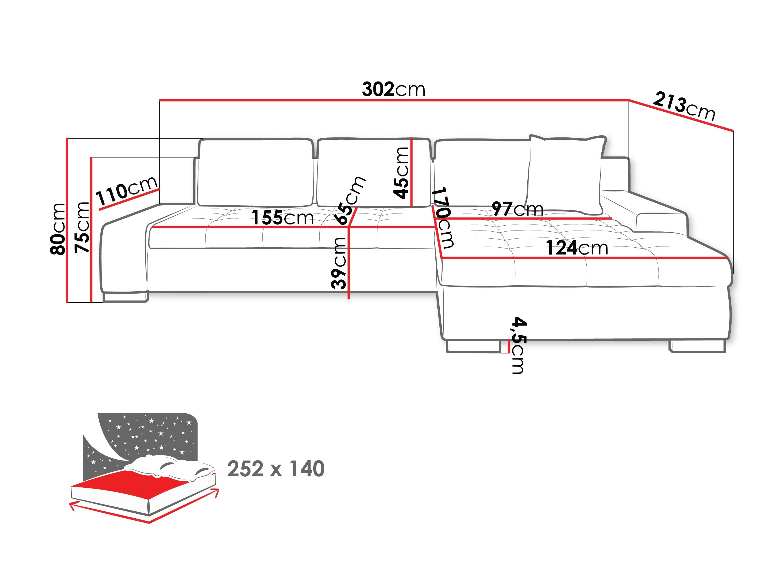 Ecksofa Comfivo Nitor II (Piano 21 + Mokka 03)
