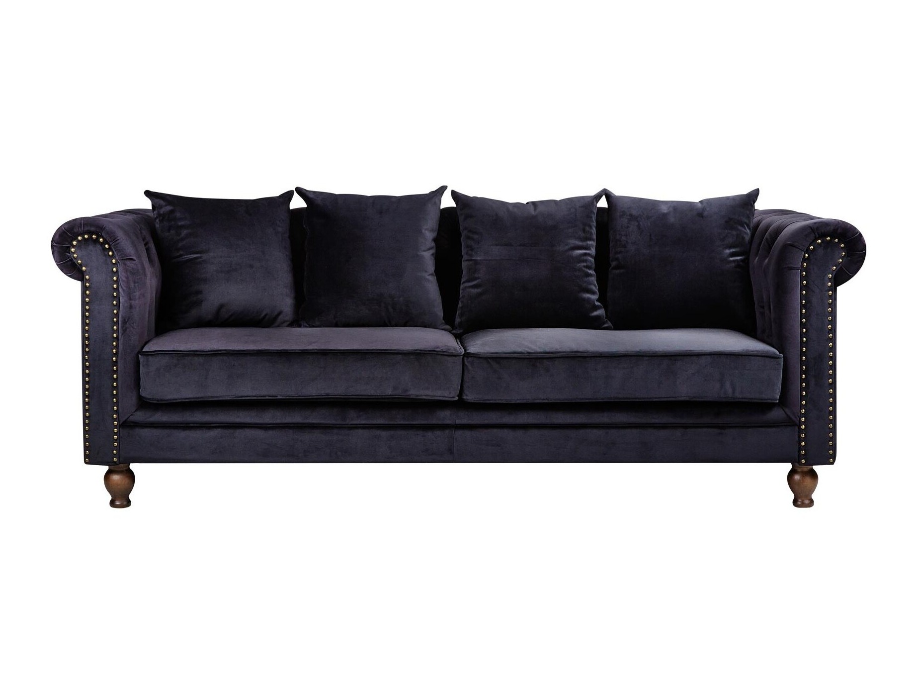 Chesterfield-Sofa Dallas 255 (Schwarz)