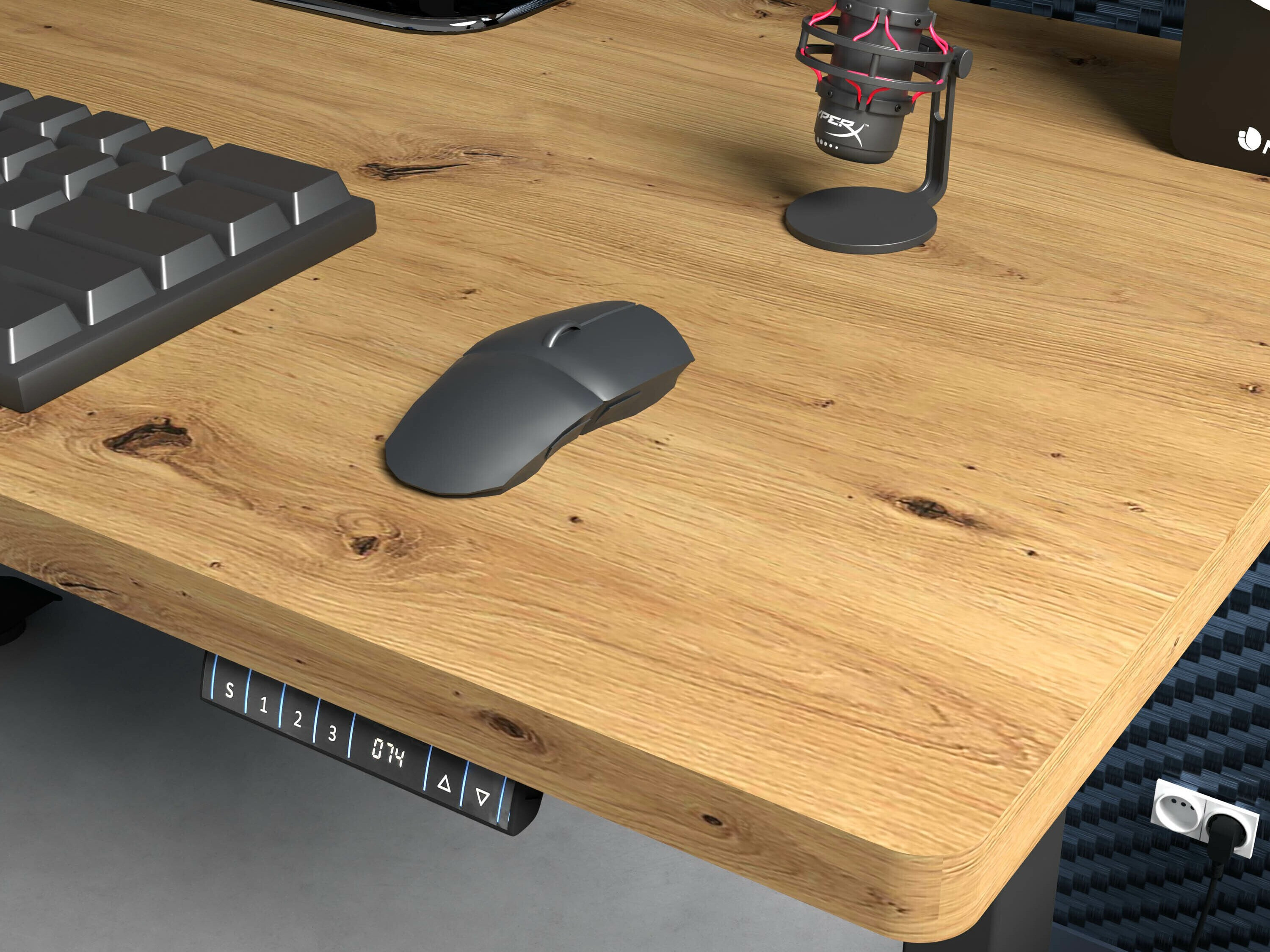 Höhenverstellbarer Schreibtisch Buffalo 184 (Schwarz)