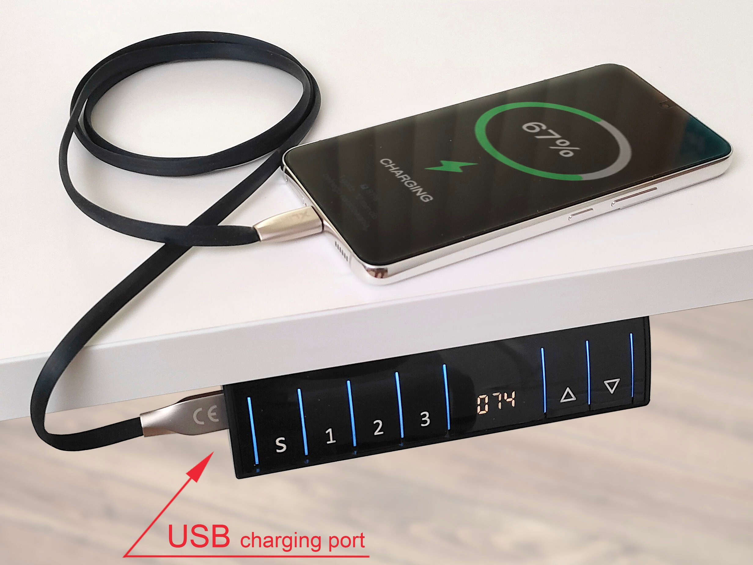 Höhenverstellbarer Schreibtisch Buffalo 184 (Schwarz)