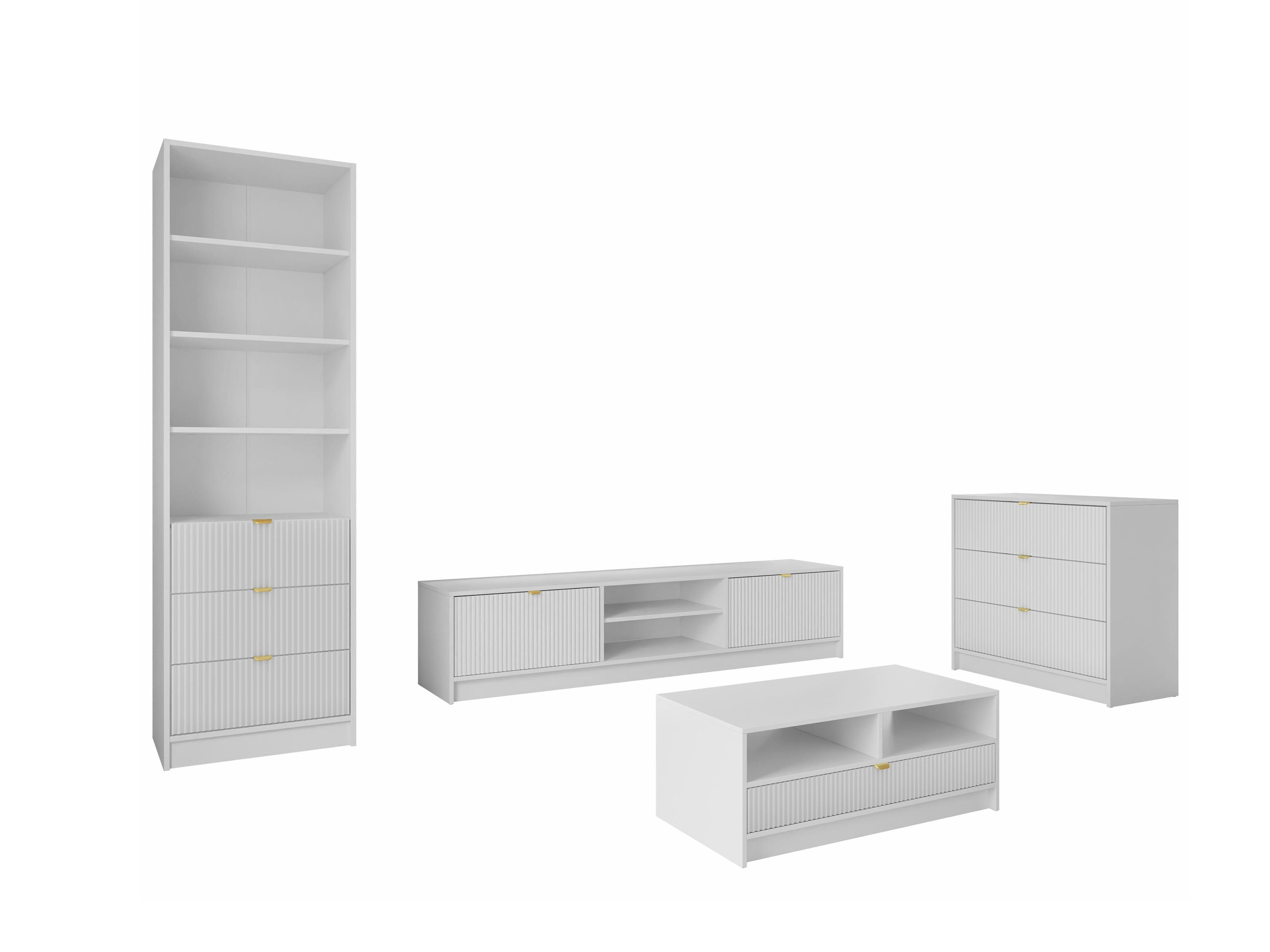 Wohnzimmer-Sets Comfivo Larmire 118 (Weiss)