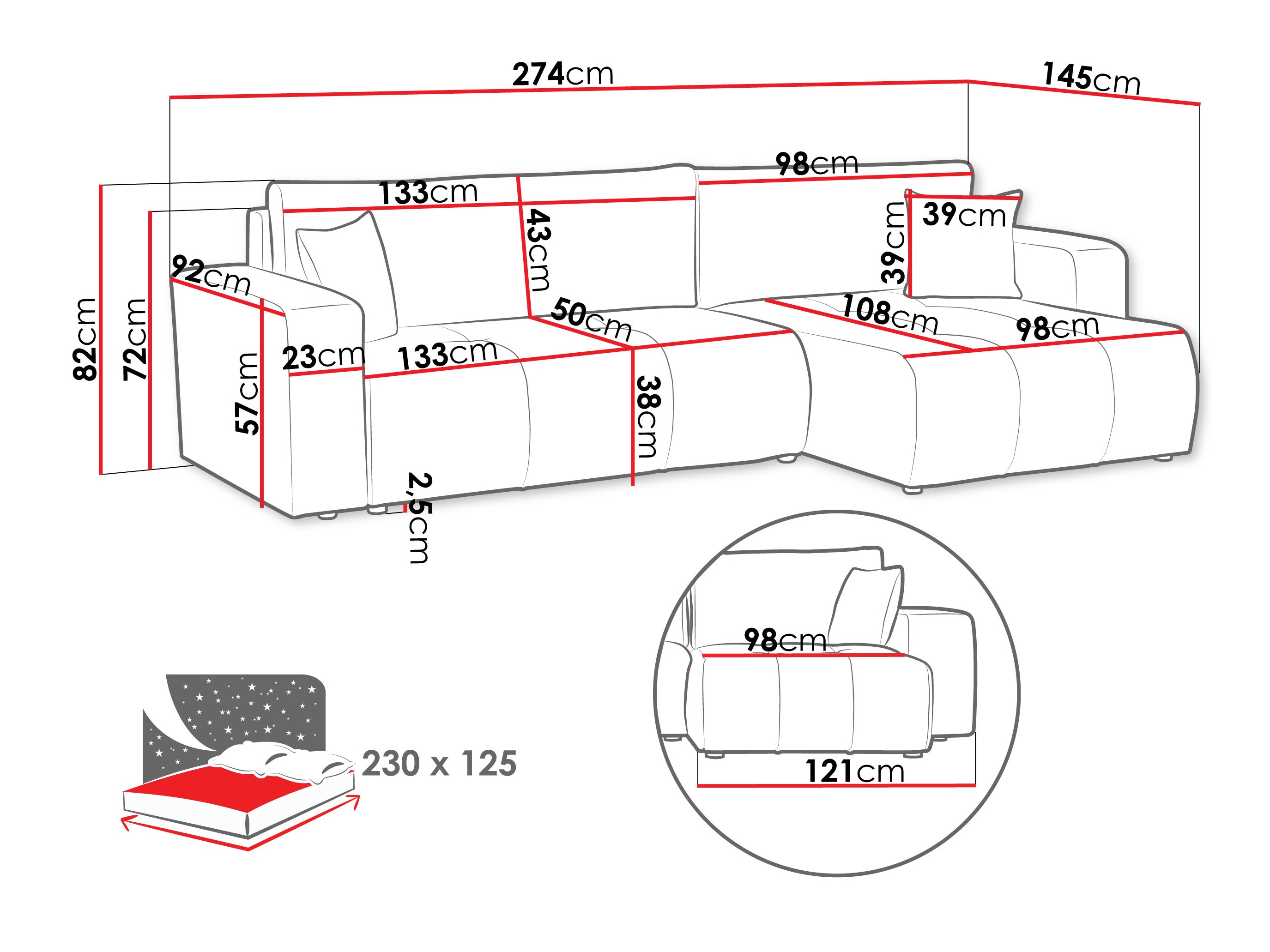 Ecksofa Comfivo Laurus I (Coral 15)