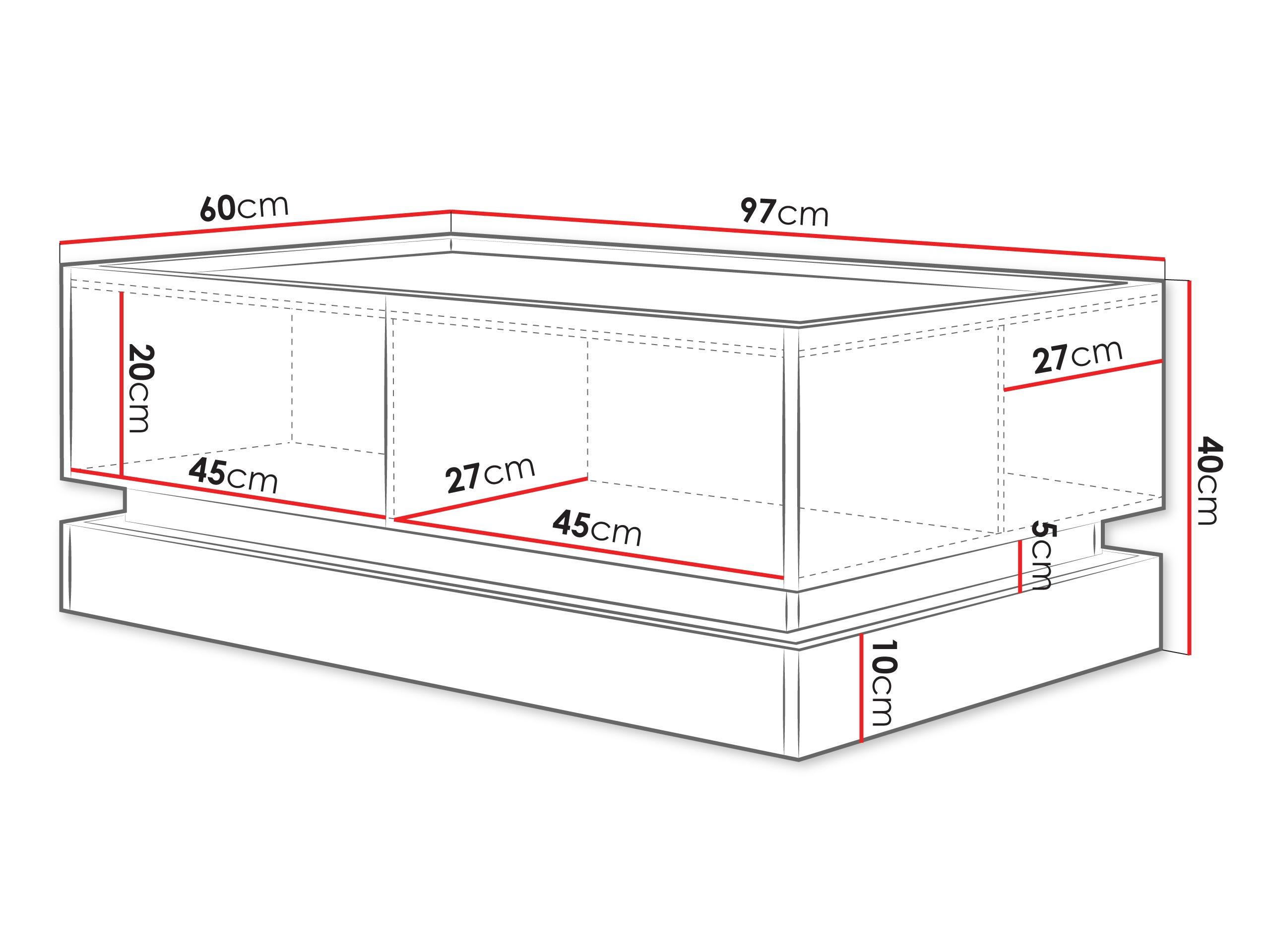 Couchtisch Comfivo Tilia (Kaschmir + Eichenholzoptik)