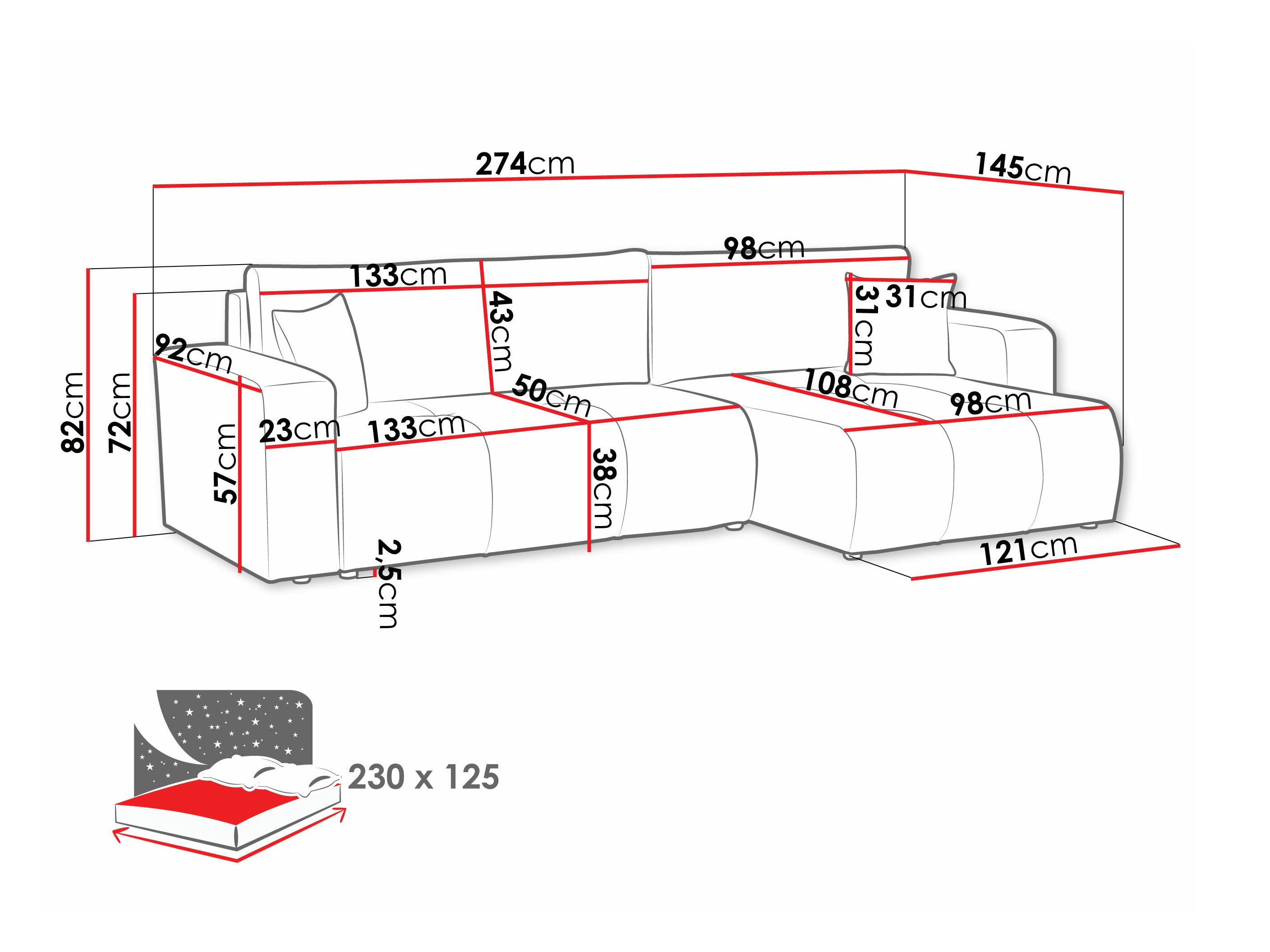 Ecksofa Comfivo Laurus I (Coral 55)