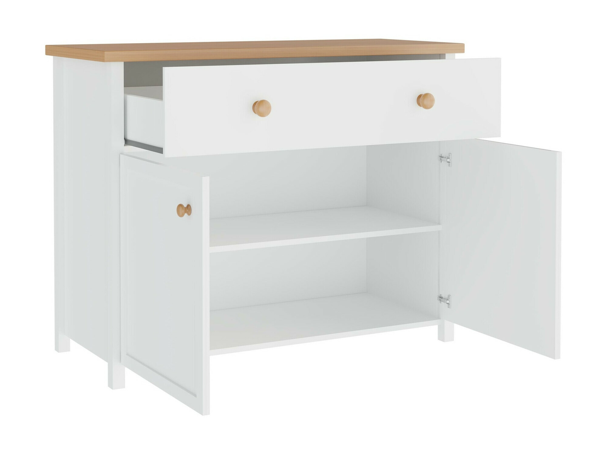 Kommode Romelbo 150 (Weiss + Eichenholzoptik)