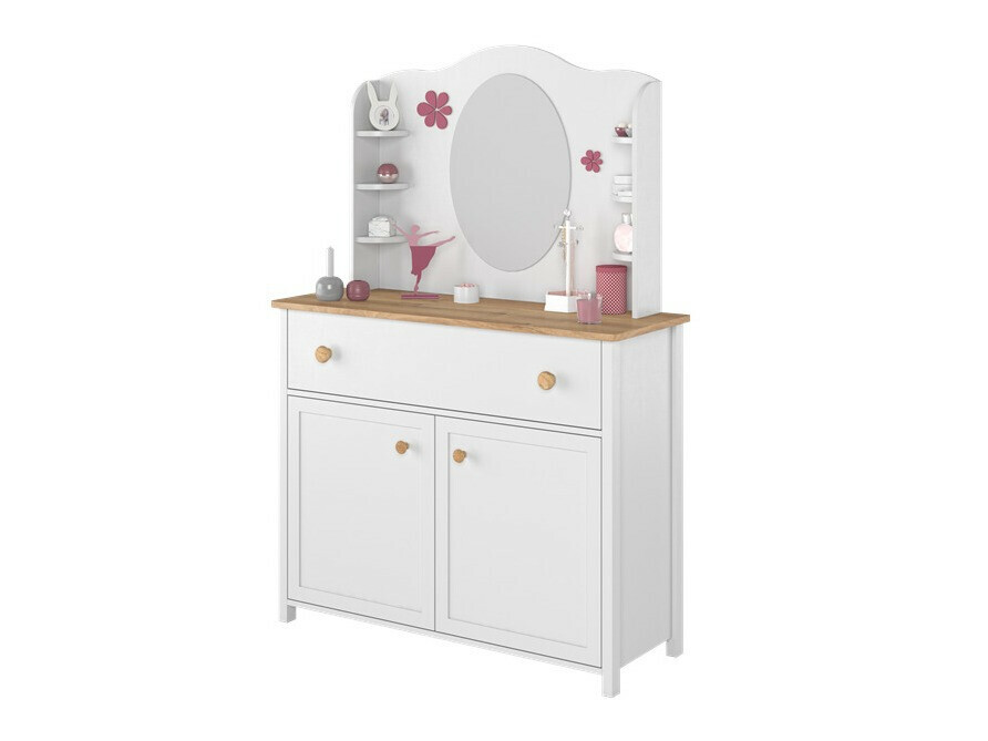 Kommode Romelbo 150 (Weiss + Eichenholzoptik)