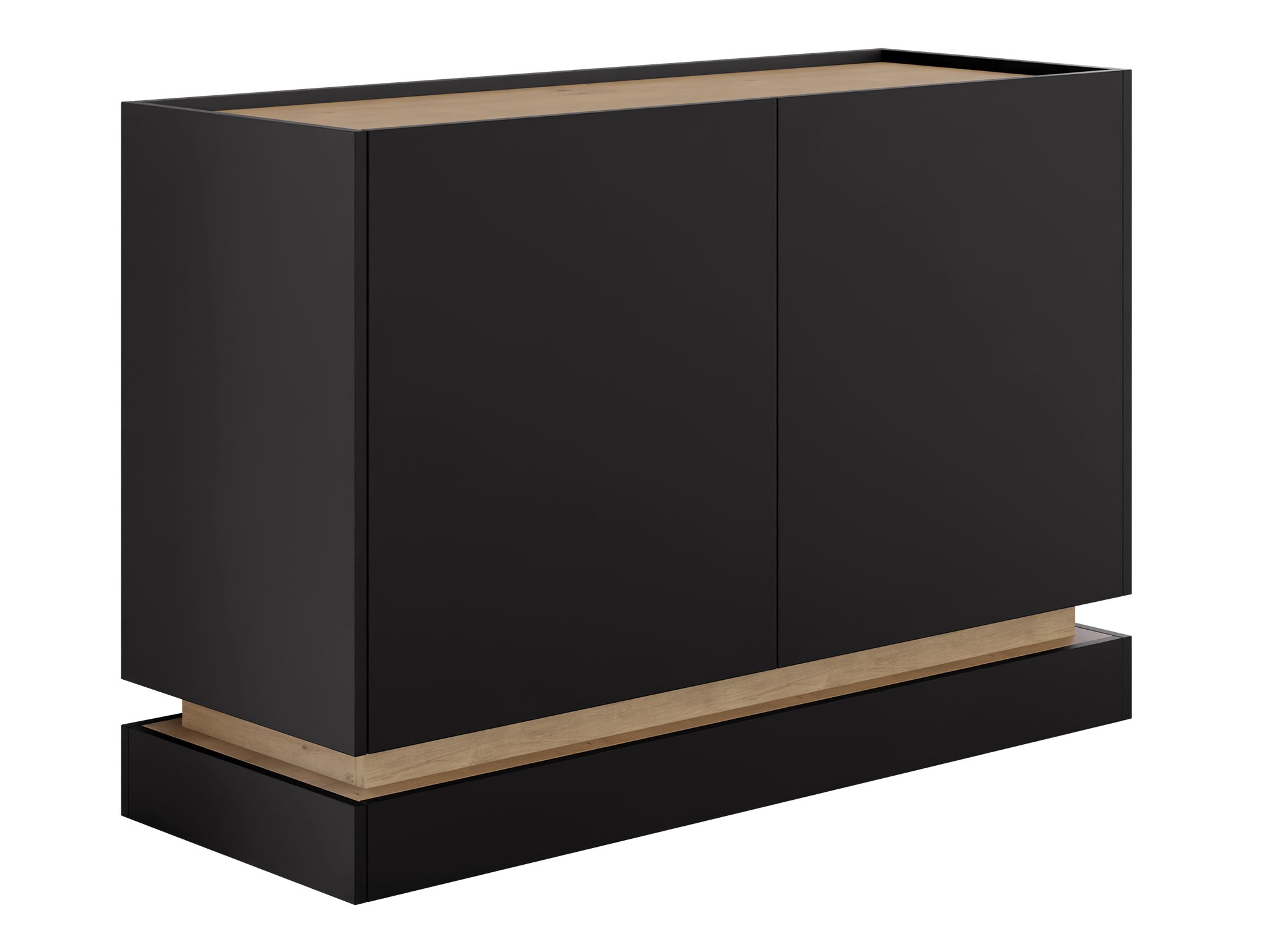 Sideboard Comfivo Dalvenu 100 (Schwarz + Eichenholzoptik)