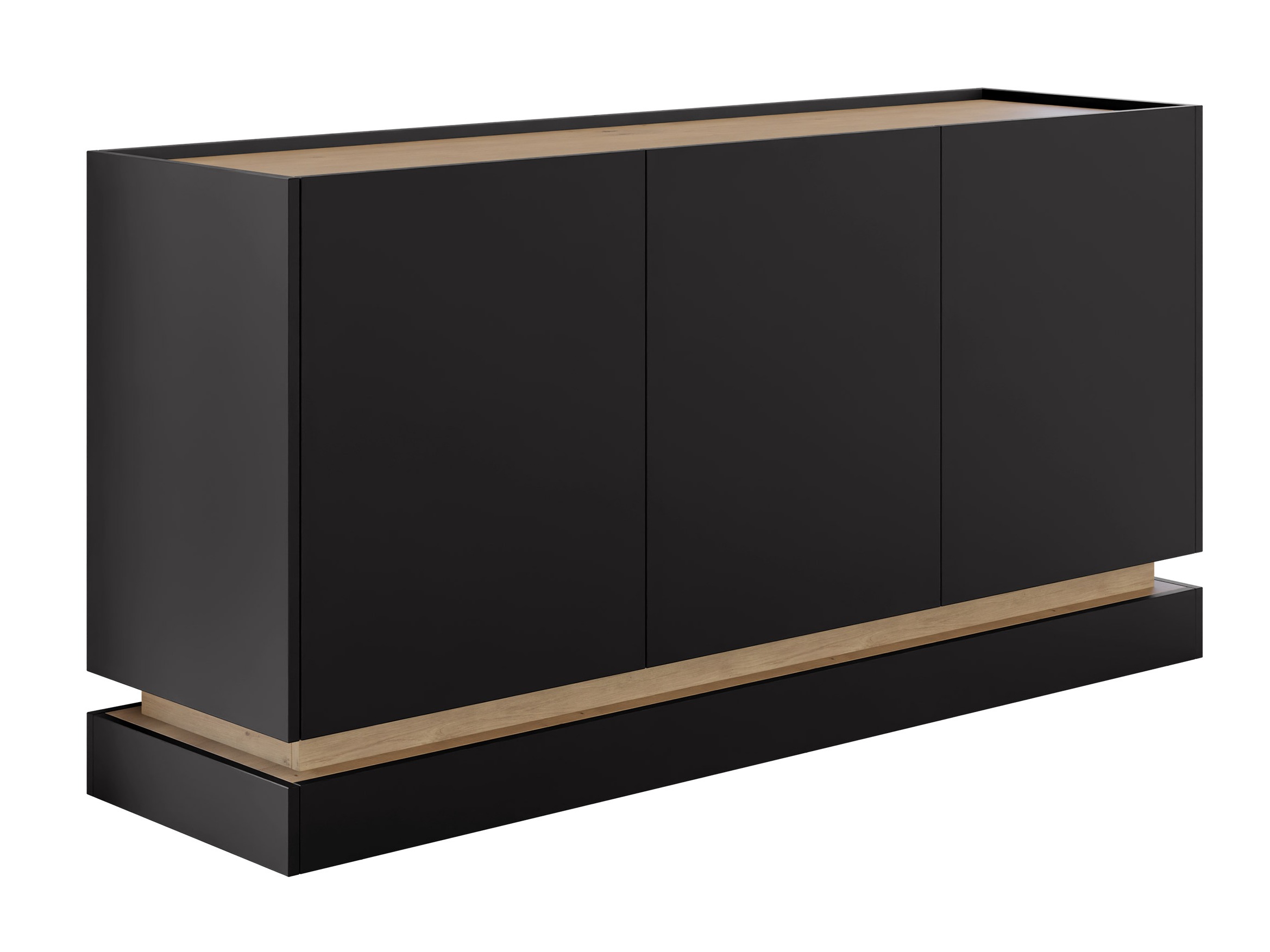 Sideboard Comfivo Dalvenu 101 (Schwarz + Eichenholzoptik)