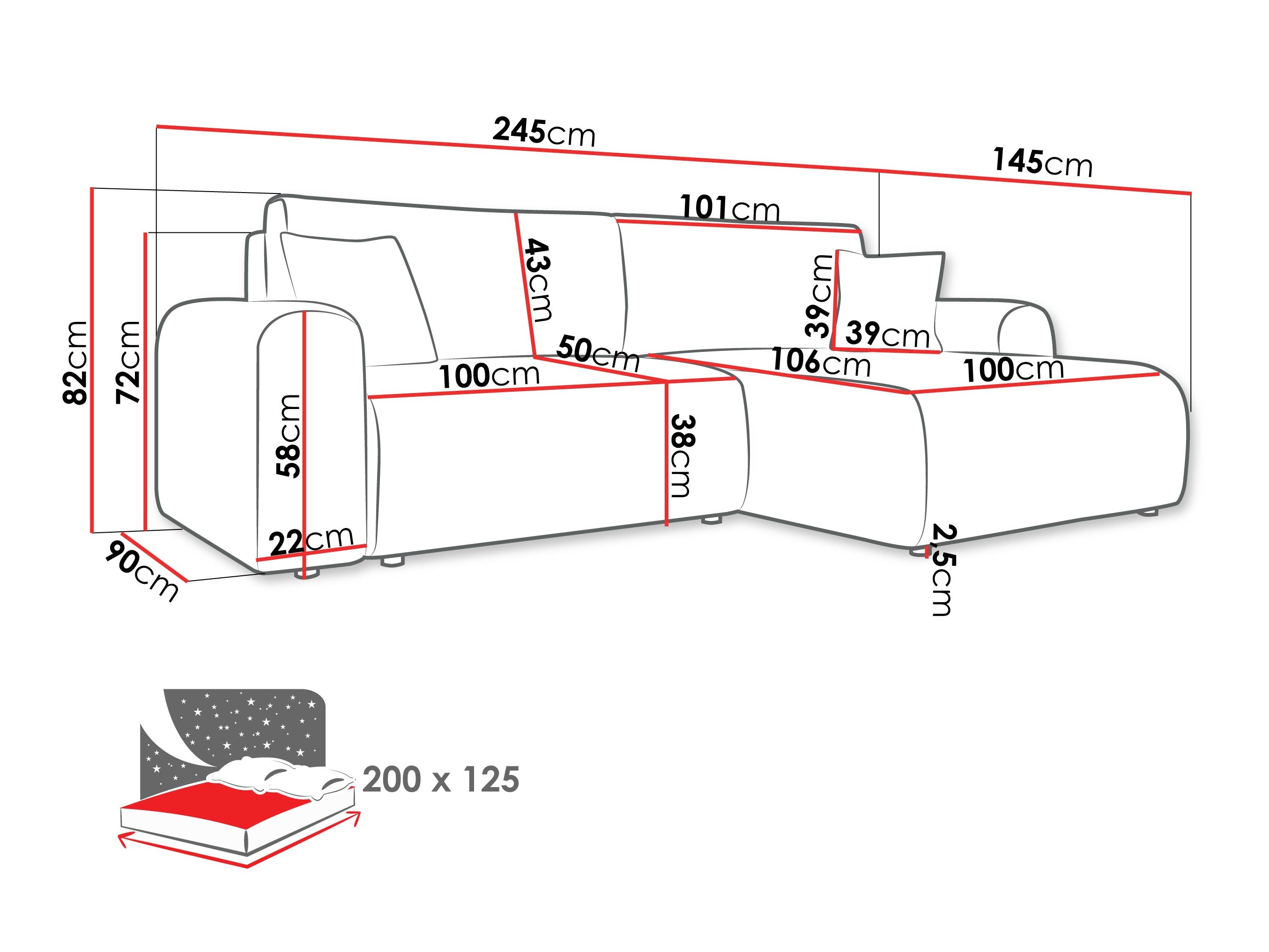 Ecksofa Luxum (Poso 100)