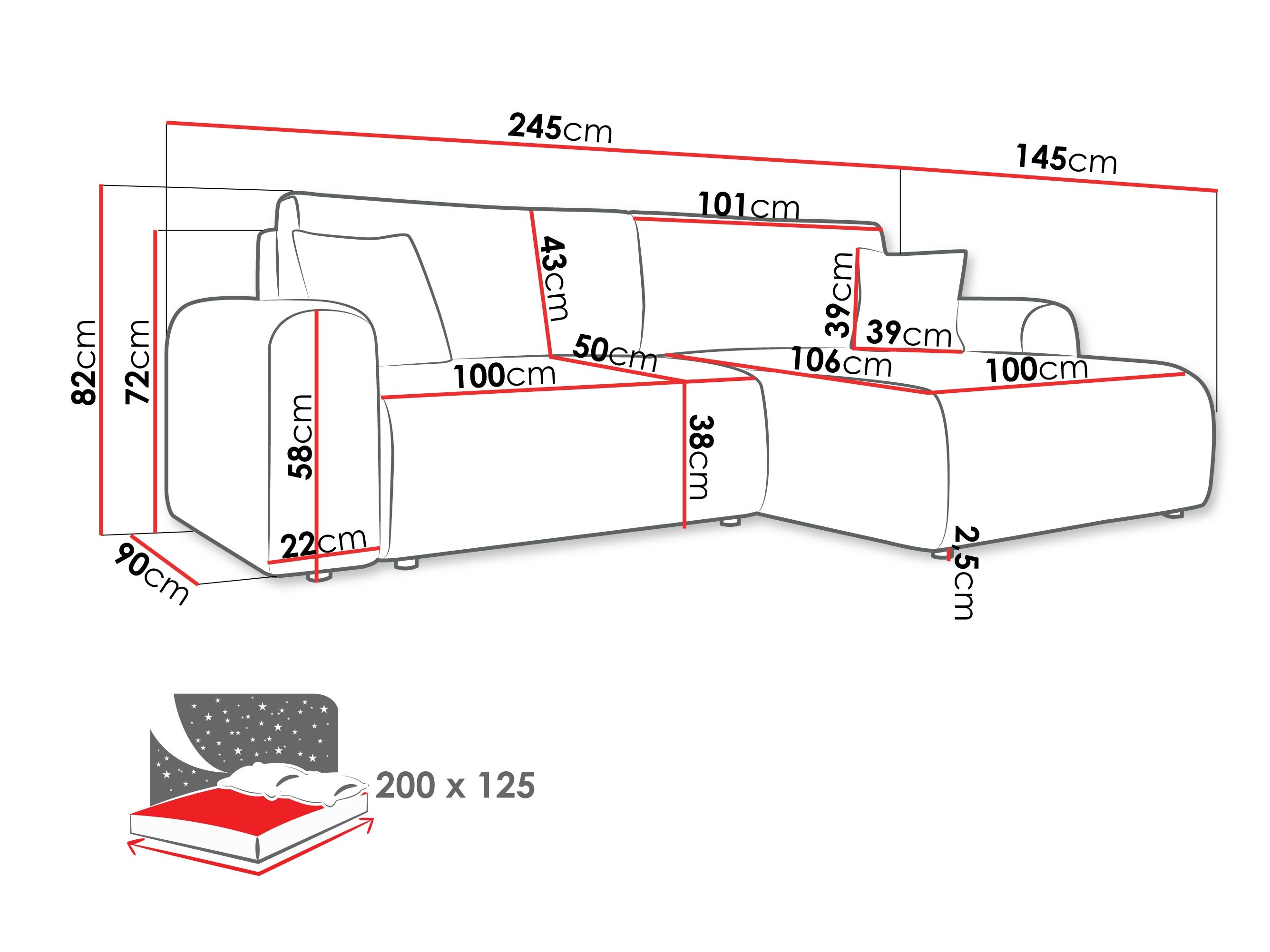 Ecksofa Shelton 109 (Poso 110)