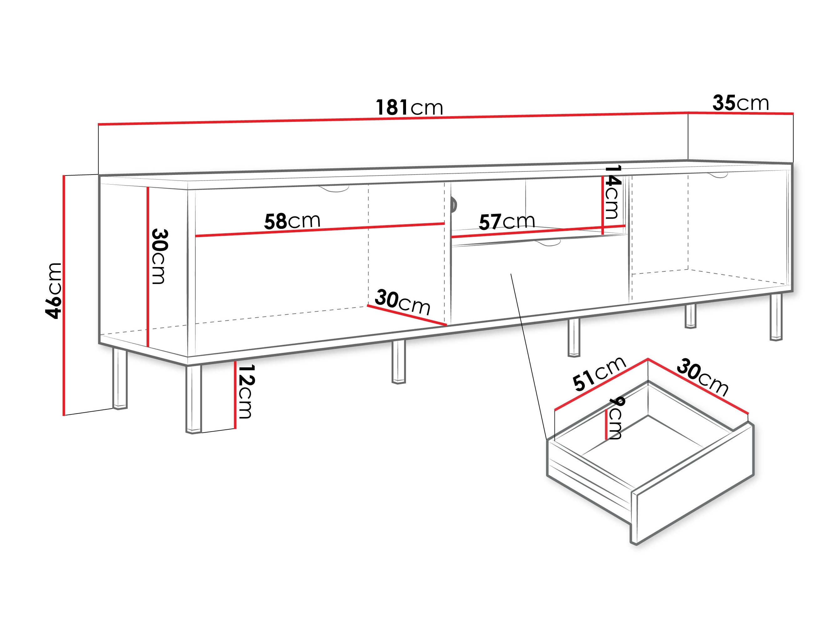 TV-Möbel Comfivo Elblare