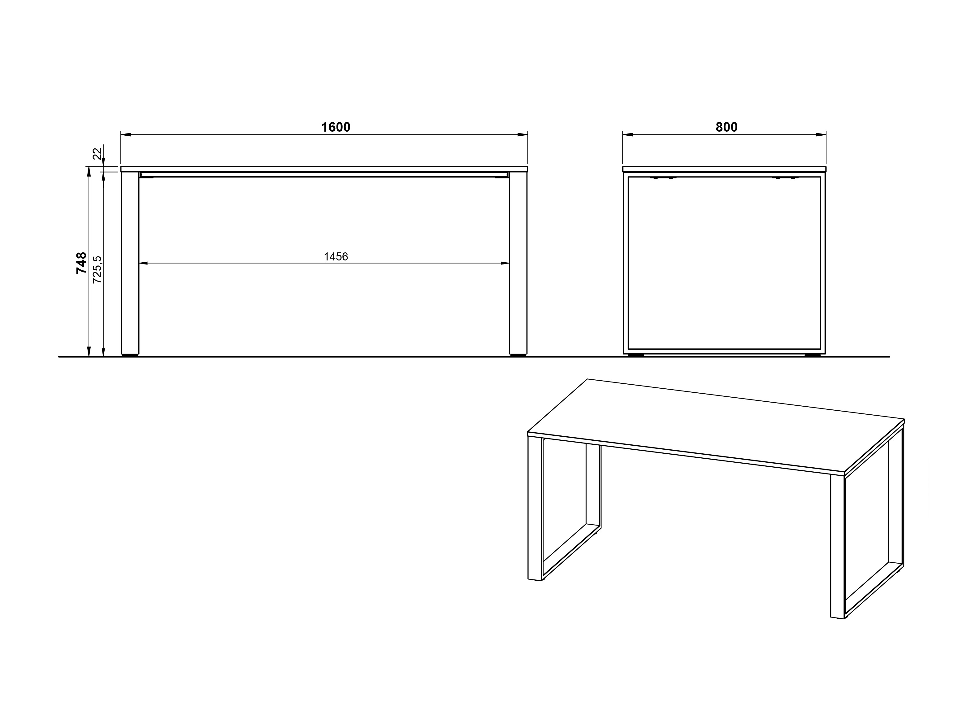 Bürotisch Elbcali 100