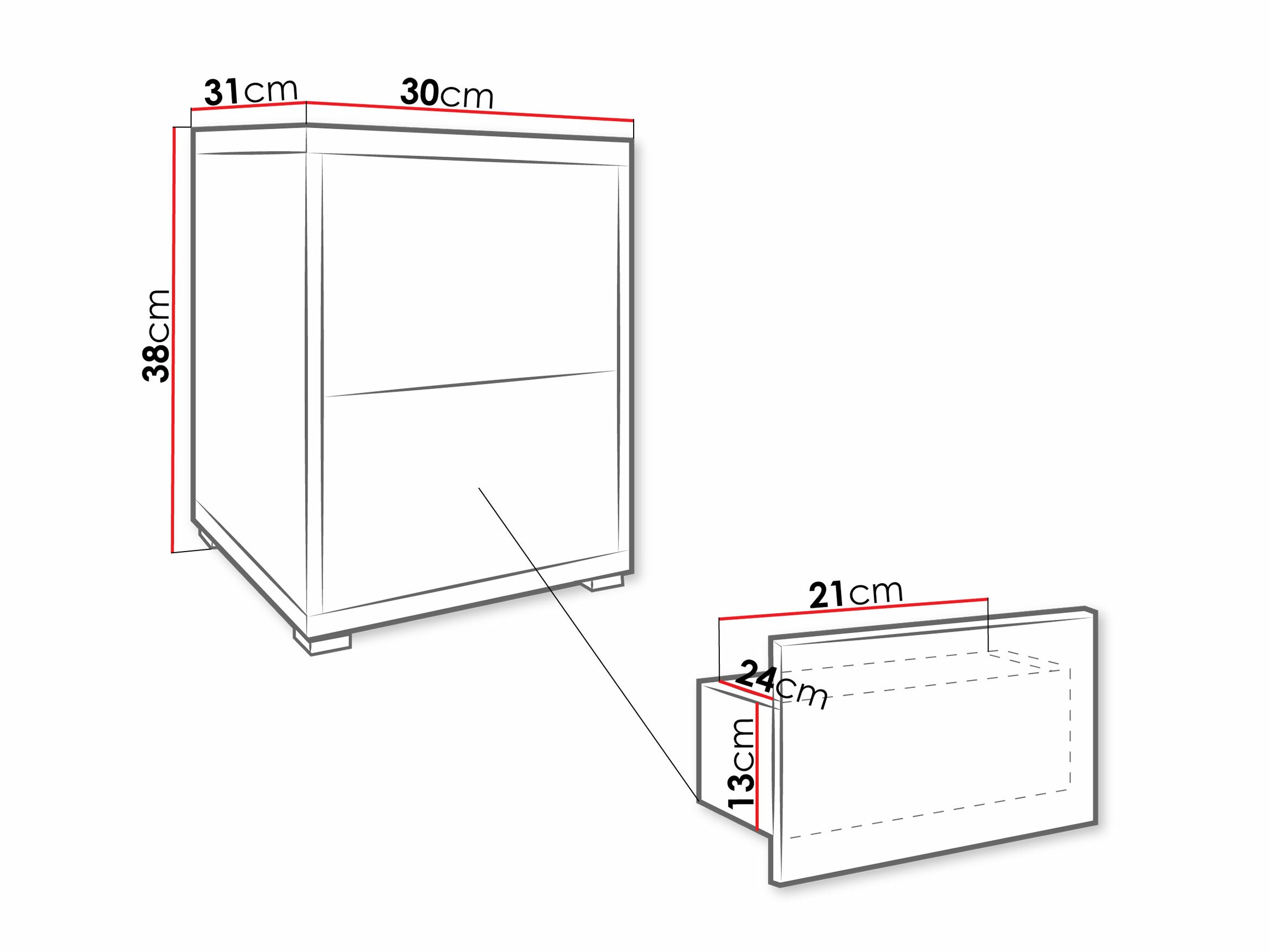 Nachttisch Comfivo Tutela (Weiss)