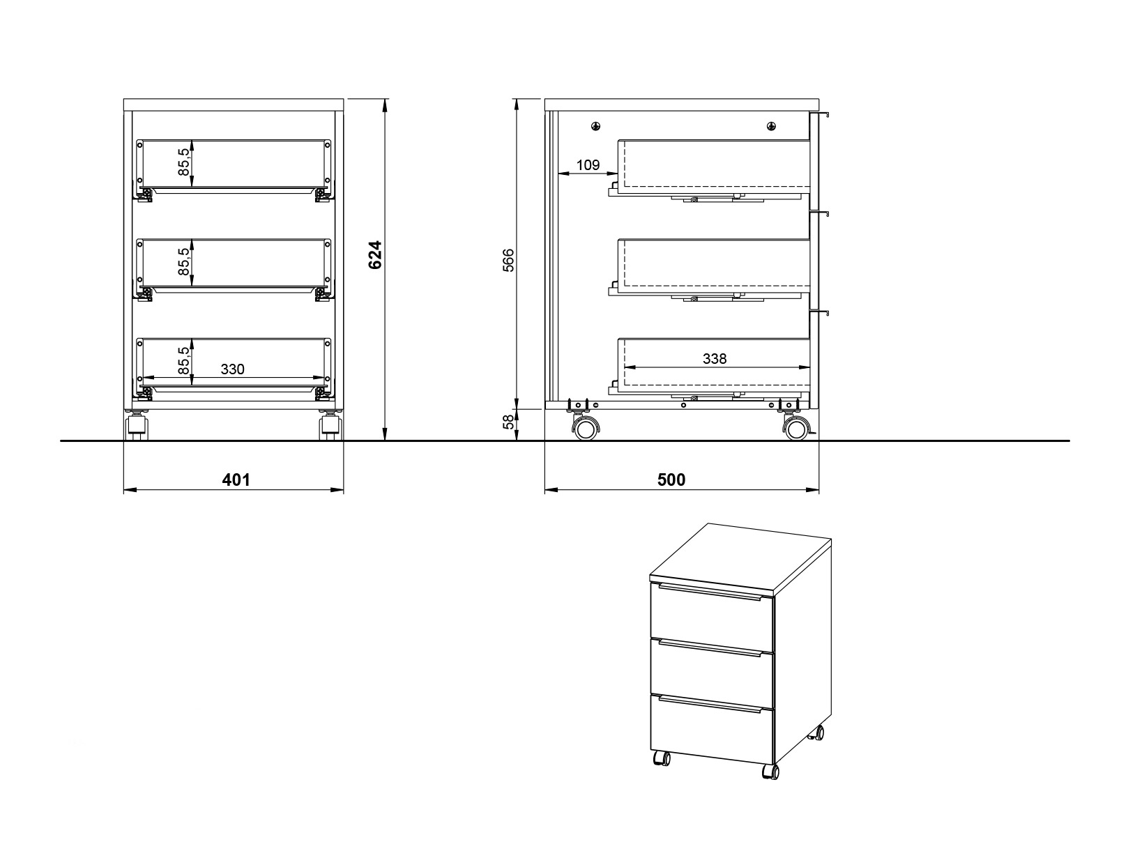 Schubladenblock Elbcali 105