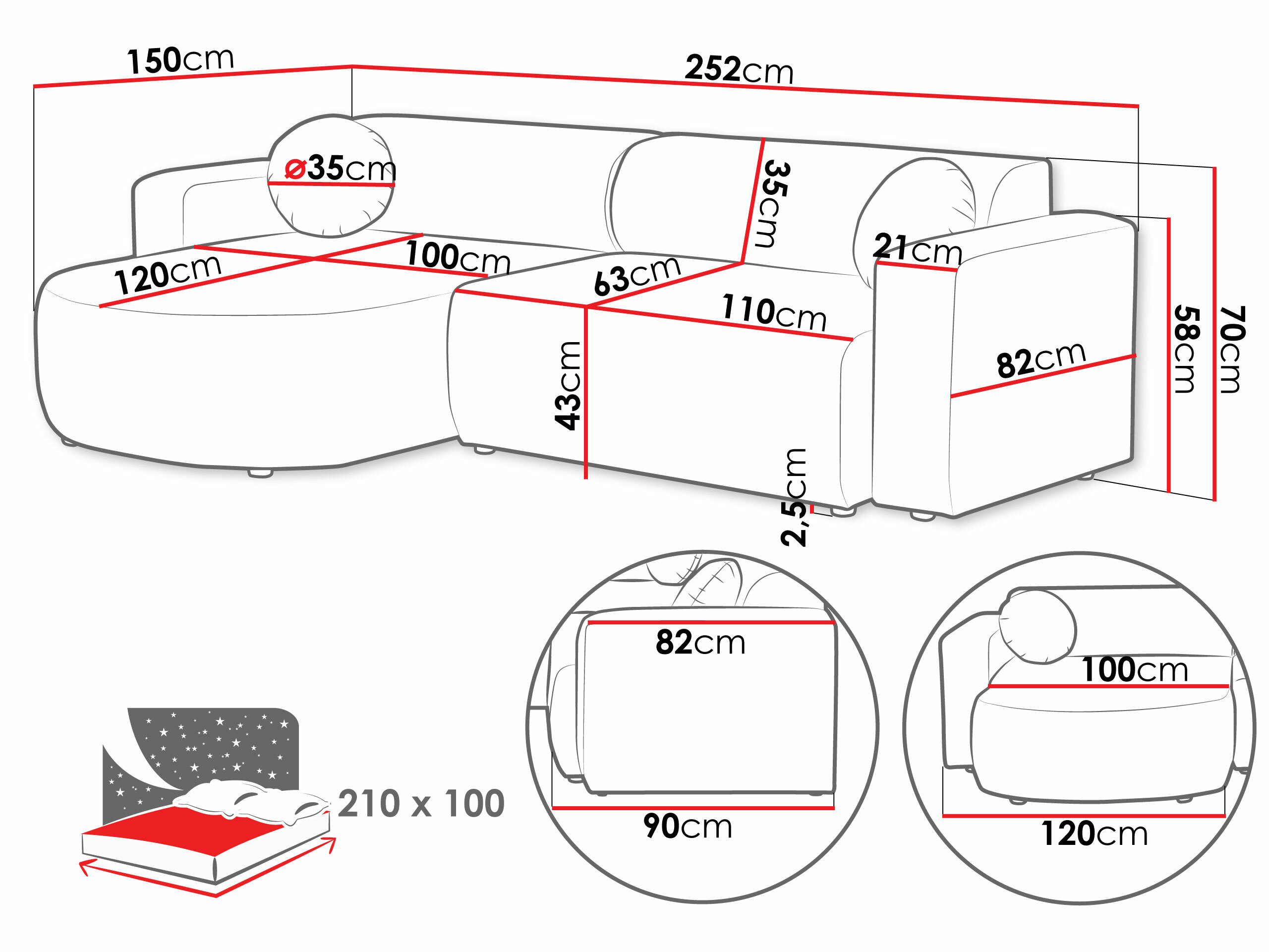 Ecksofa Comfivo Corus (Velo 623)
