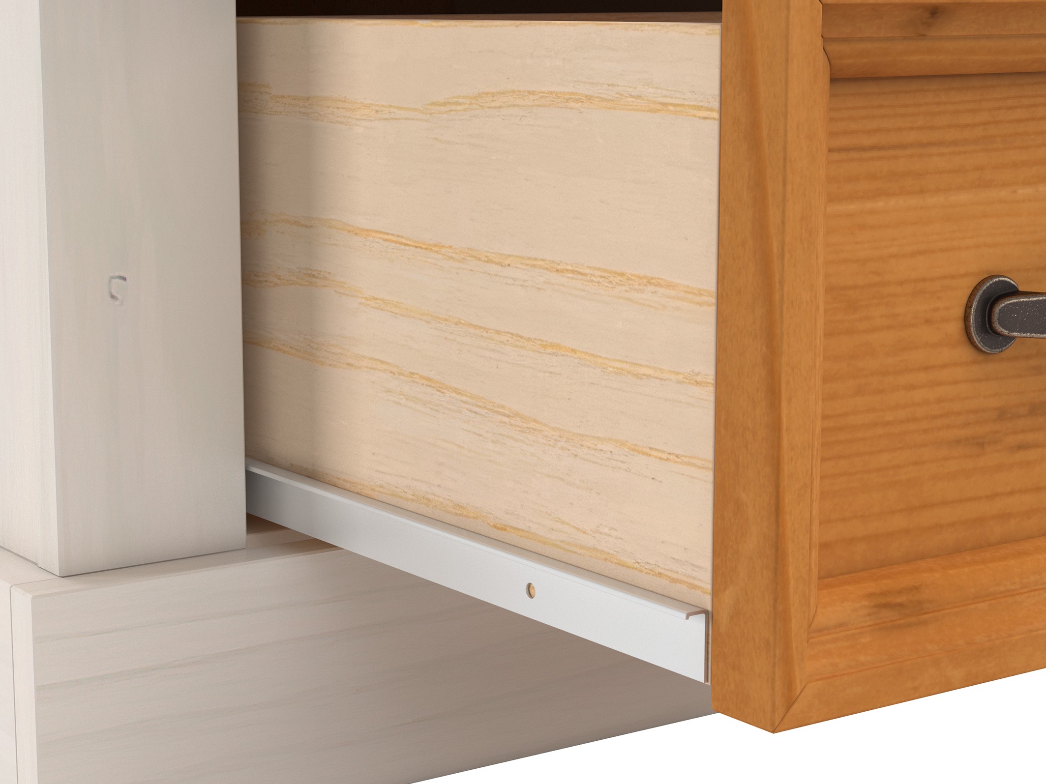 Kommoden Tolelio 126 (Weiss + Kiefernholzoptik)