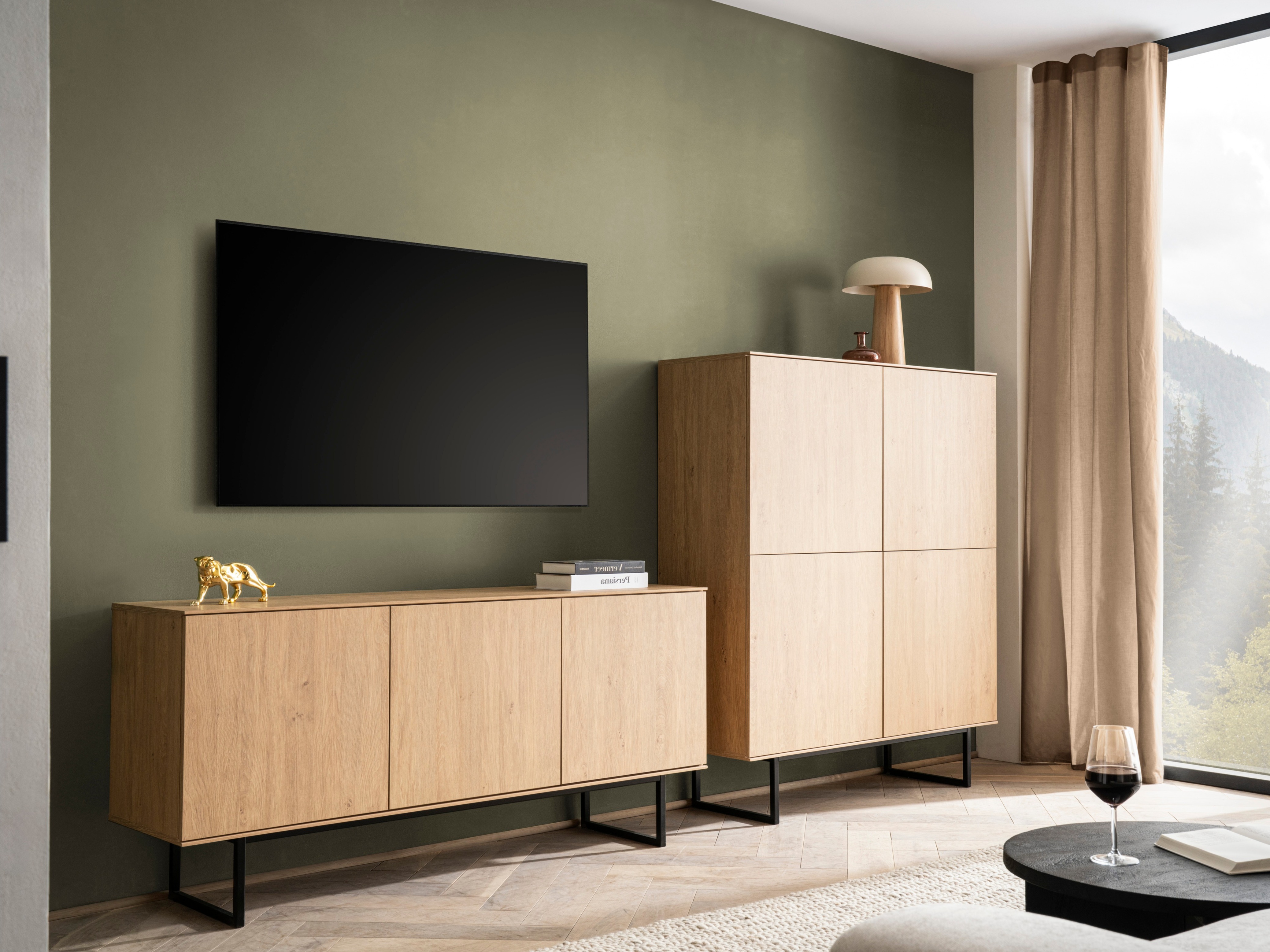 Wohnzimmer-Sets Bentesa 124 (Eichenholzoptik)