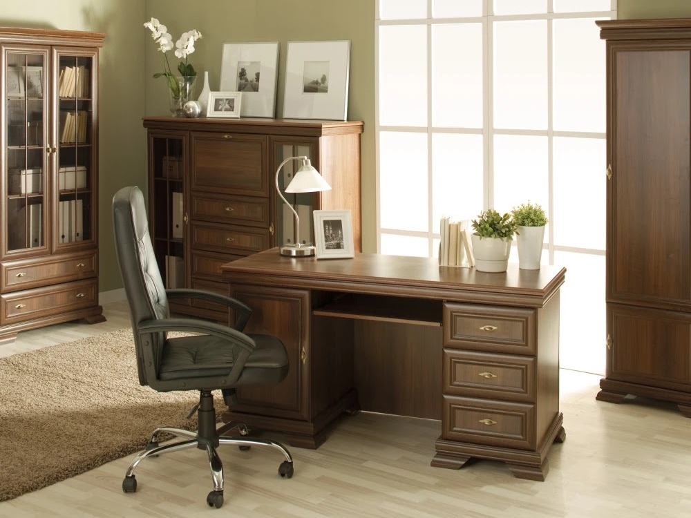 Bürotisch Salmeru 102 (Samoa King Nussholzoptik)