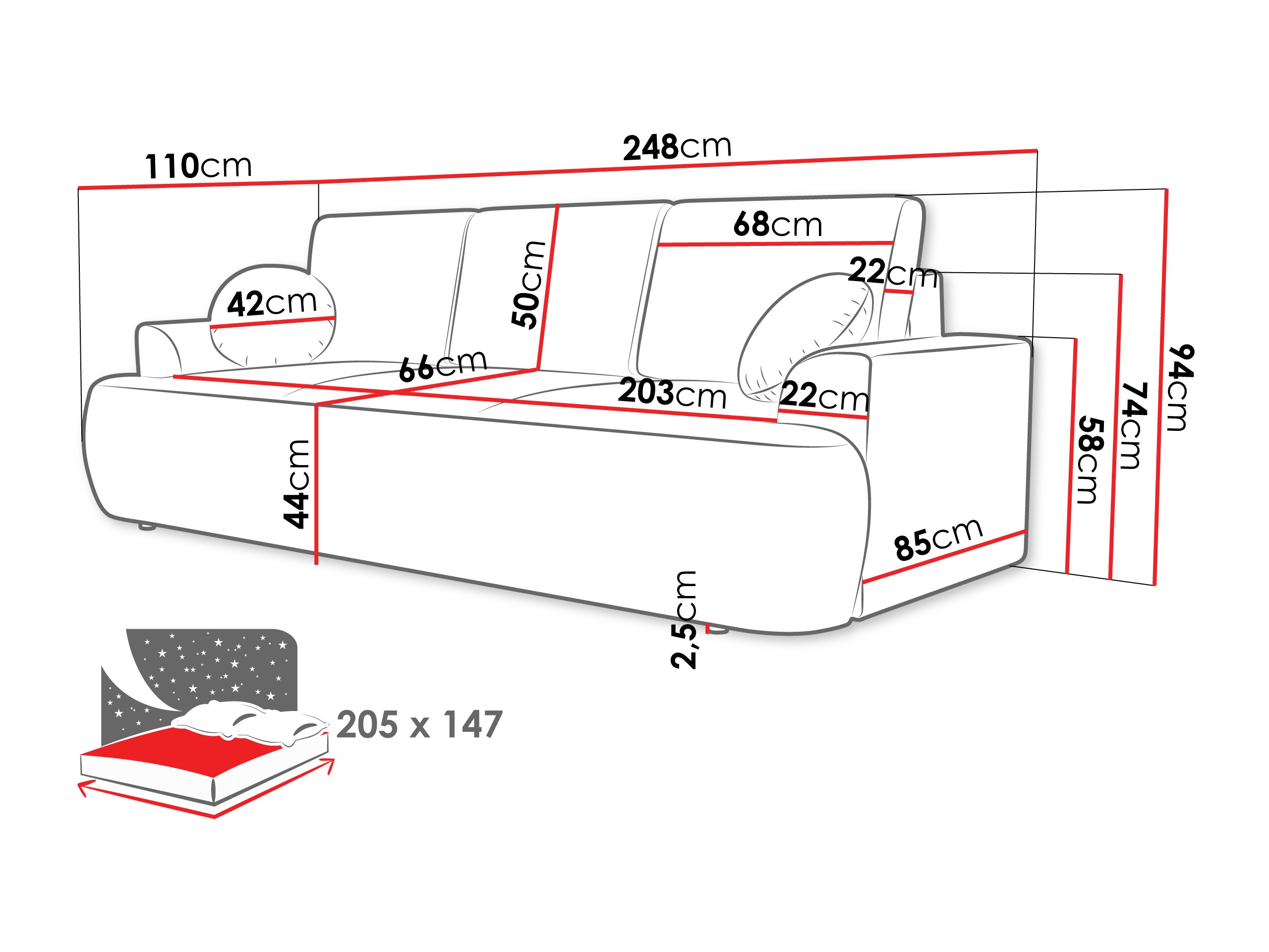 Schlafsofa Bountiful 104 (Lima 50)