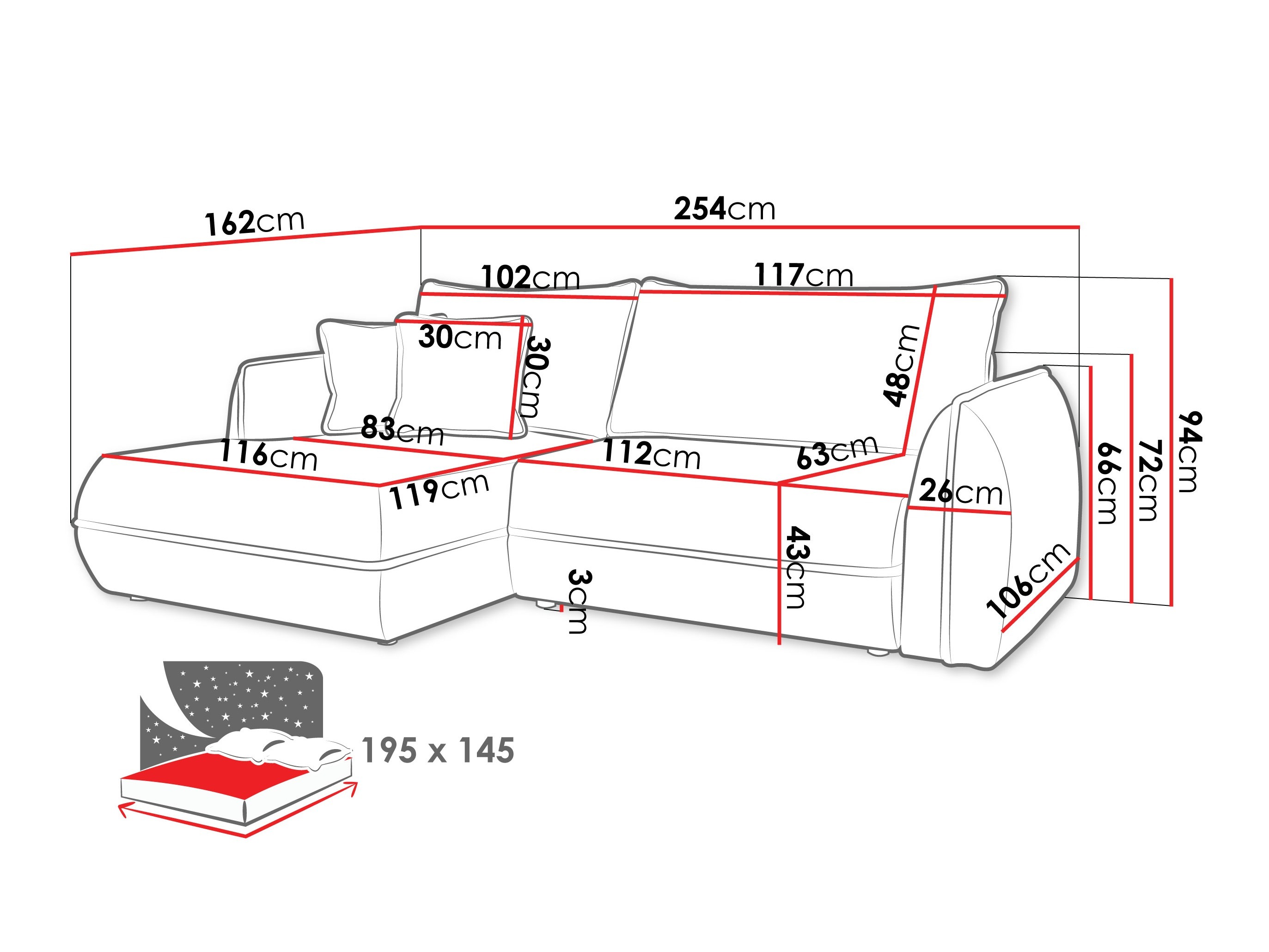 Ecksofa Ficas (Lima 16)