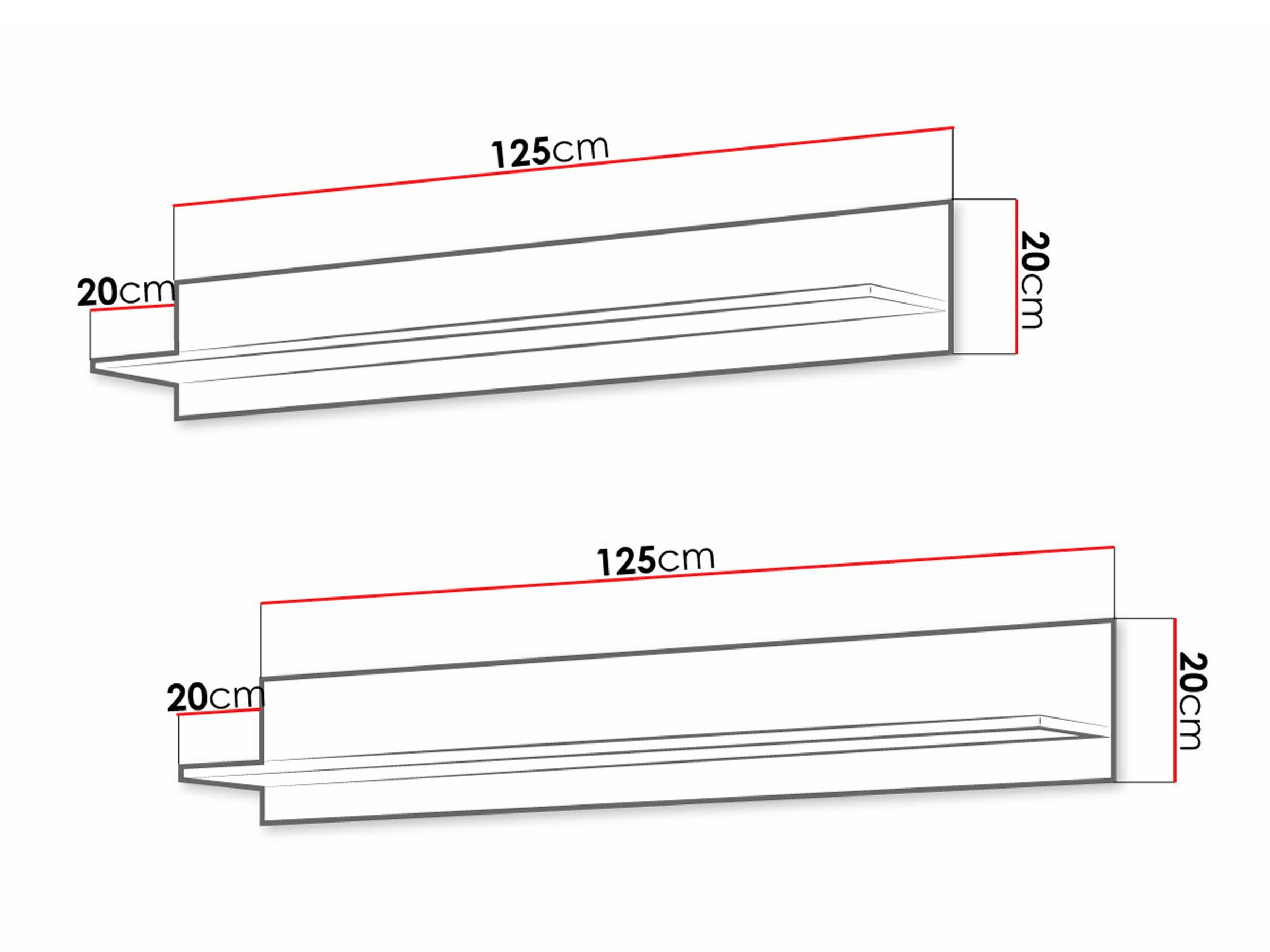 Eine Reihe hängender Regale Tornola 104 (Schwarz)