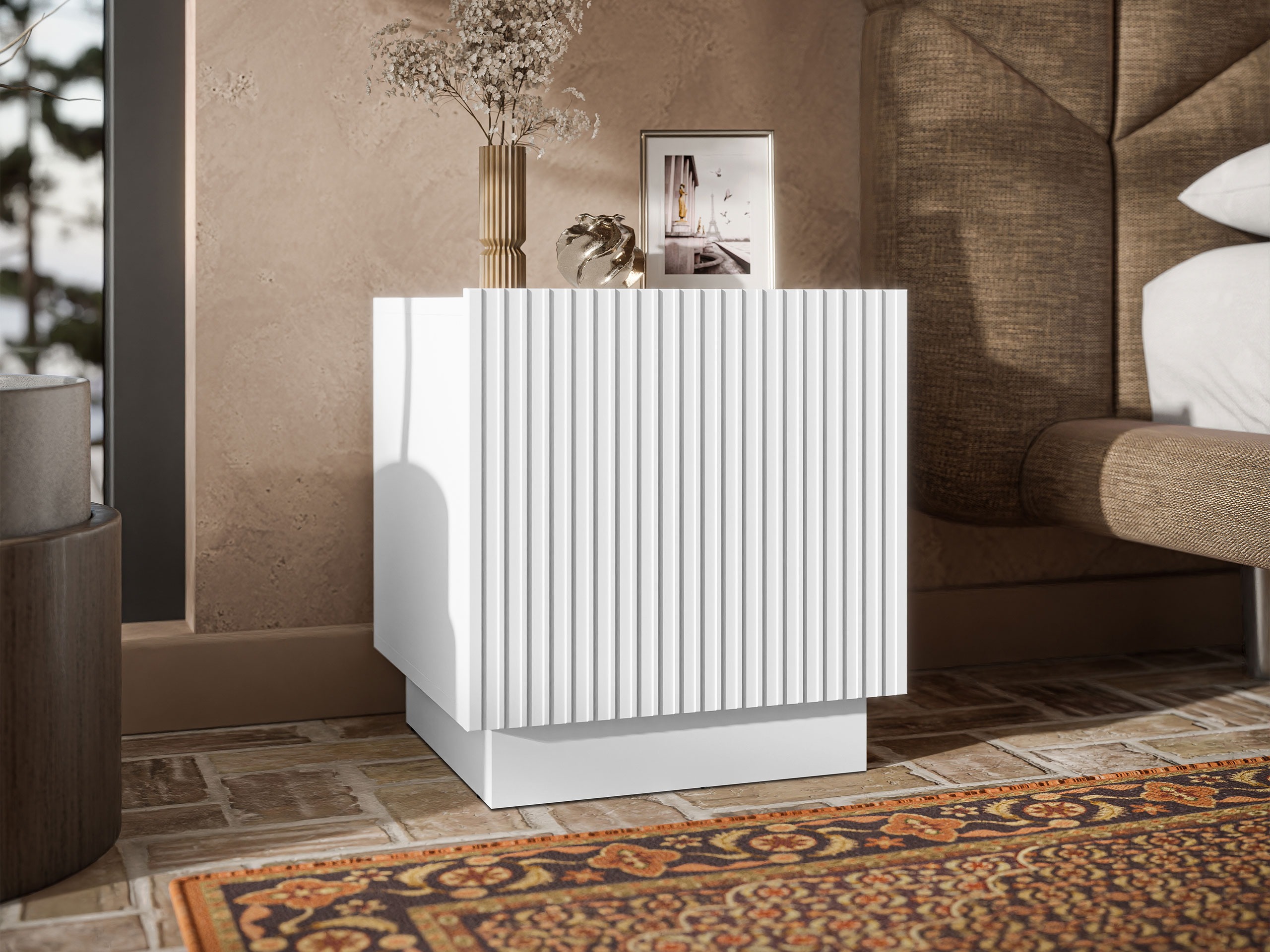 Ein Satz Nachttische Lingua (Weiss)