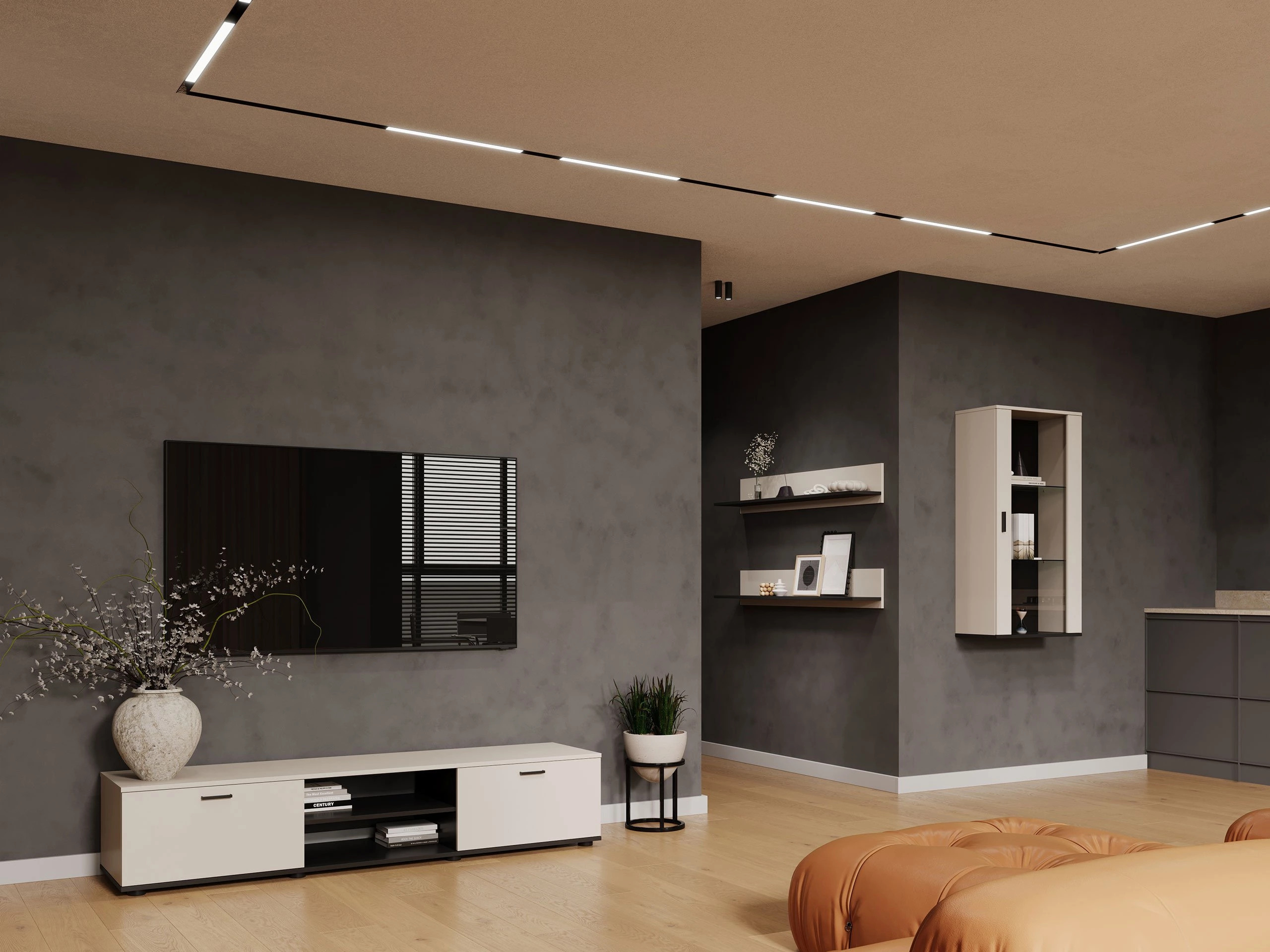 Hängeschrank Tornola 103 (Kaschmir + Schwarz)