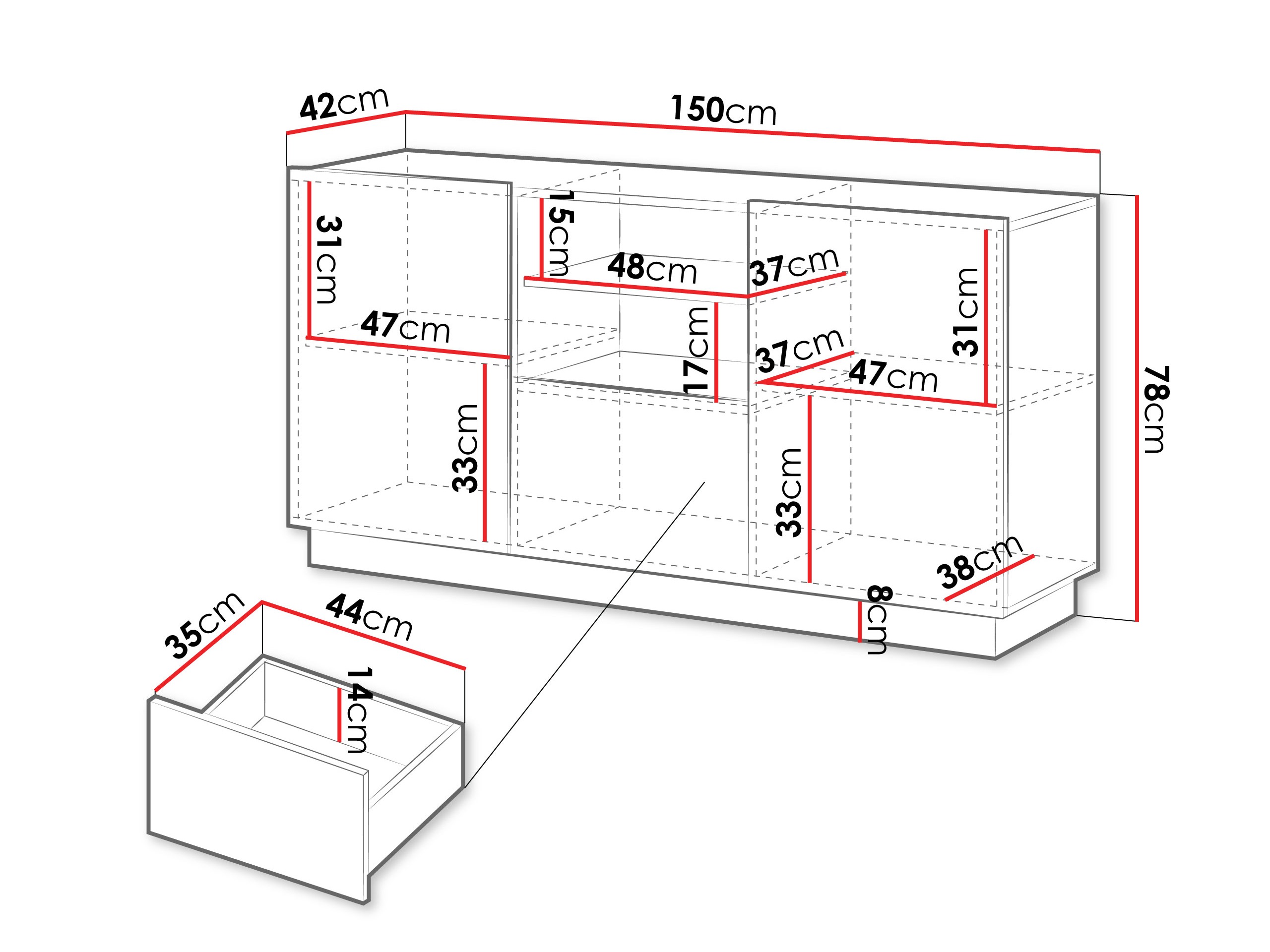 Kommoden Lingua (Weiss)