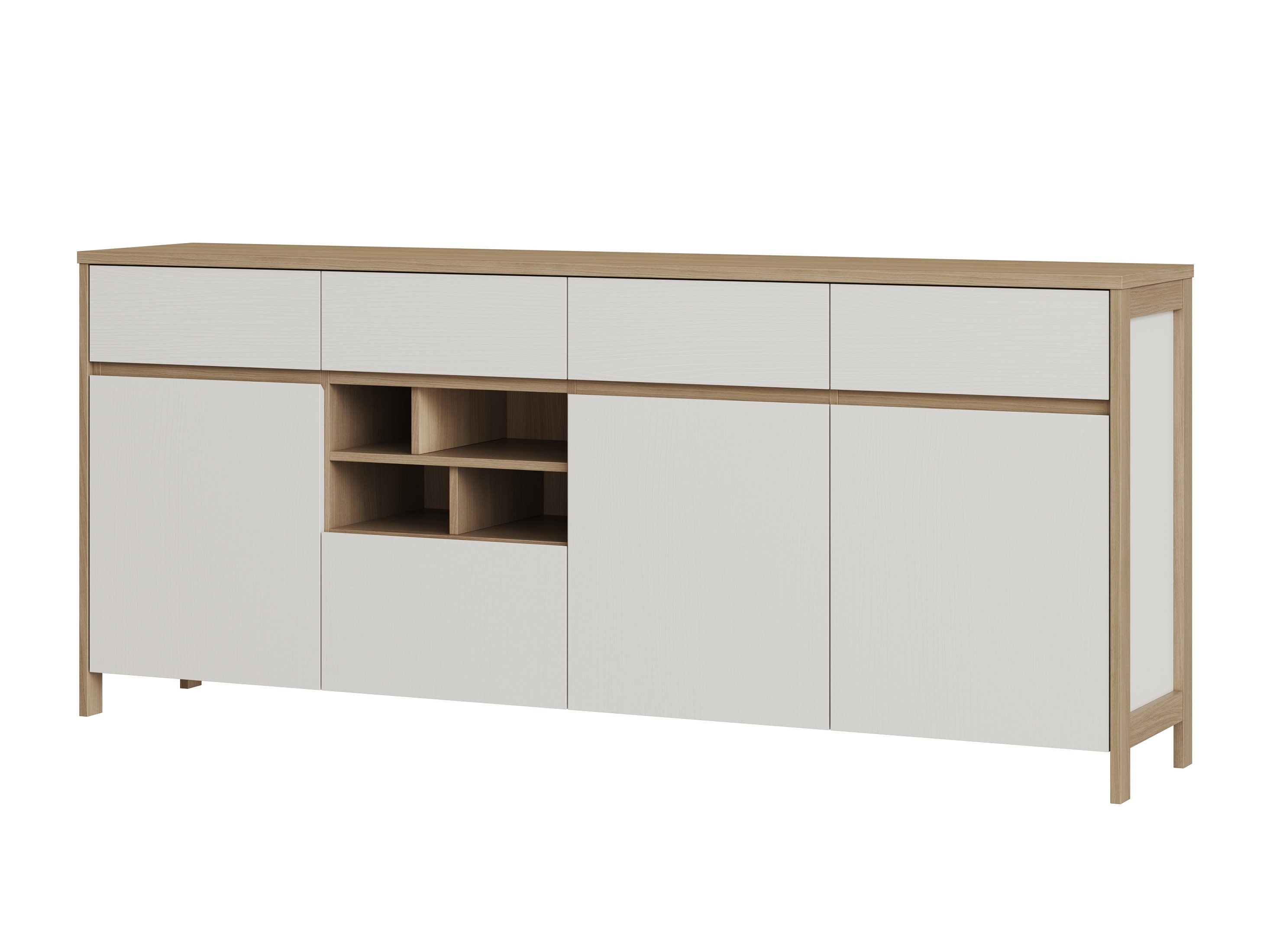 Kommoden Fermaru 105 (Weiss + Eichenholzoptik)