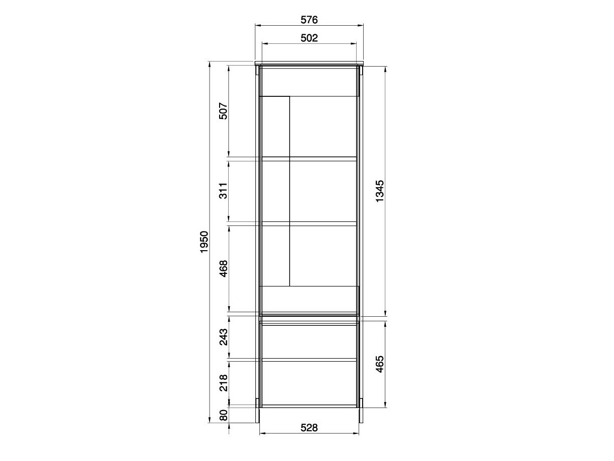 Regal Fermaru 101 (Weiss + Eichenholzoptik)