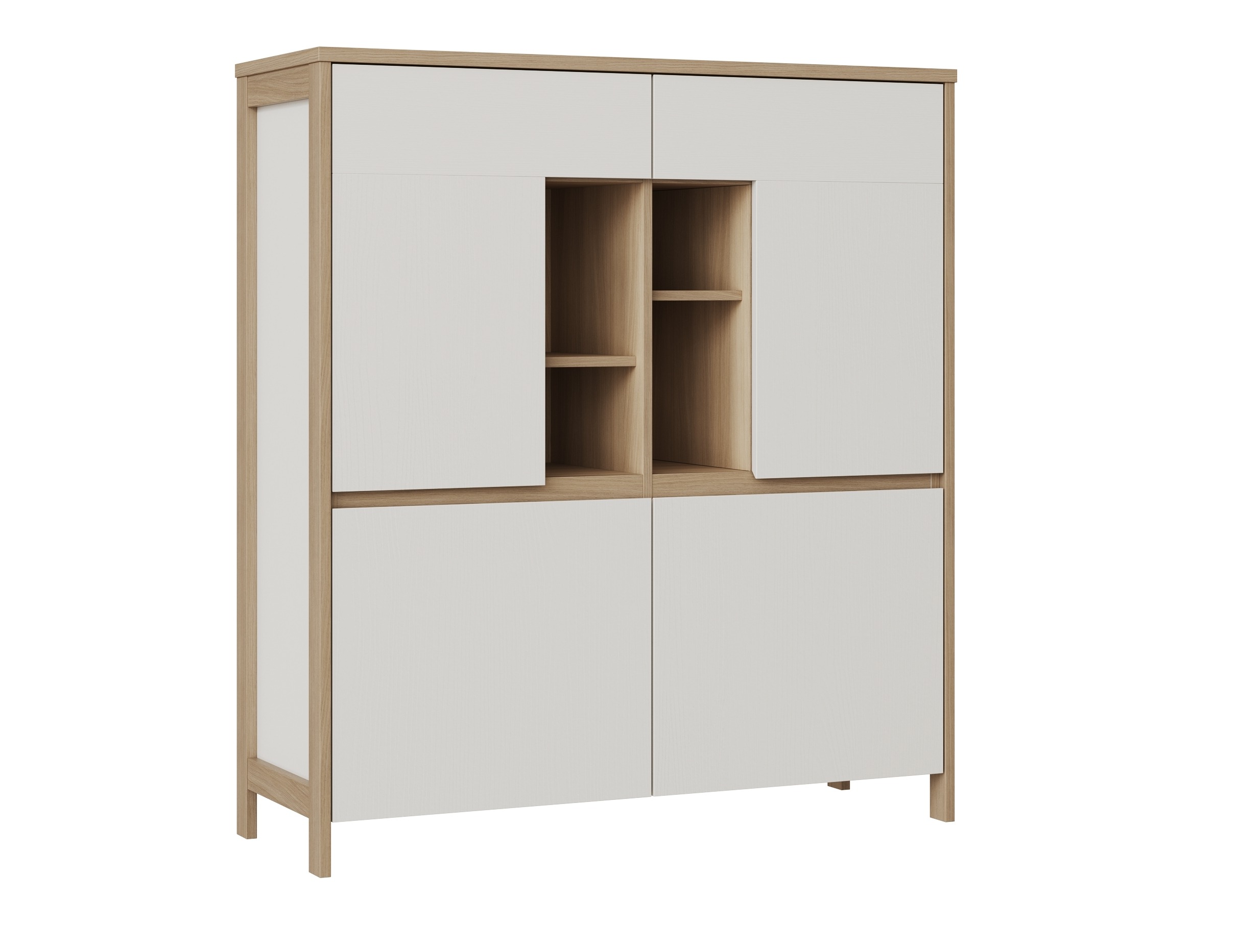 Sideboard Fermaru 106 (Weiss + Eichenholzoptik)