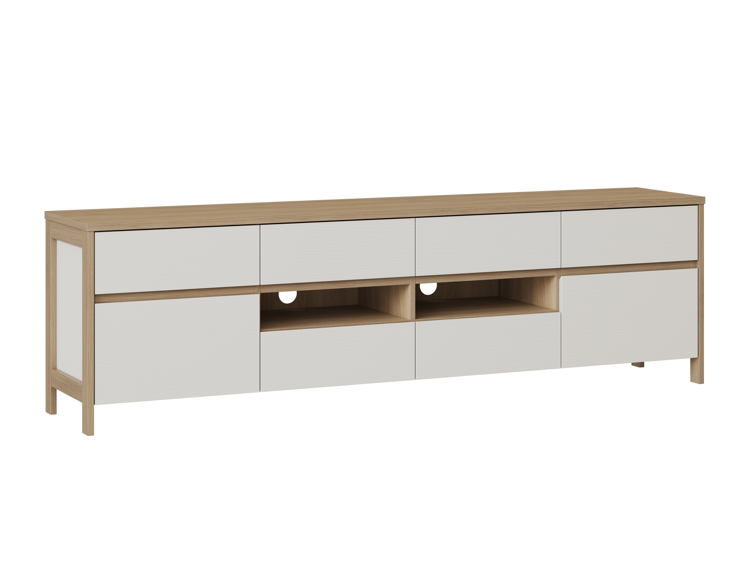 TV-Möbel Fermaru 103 (Weiss + Eiche)
