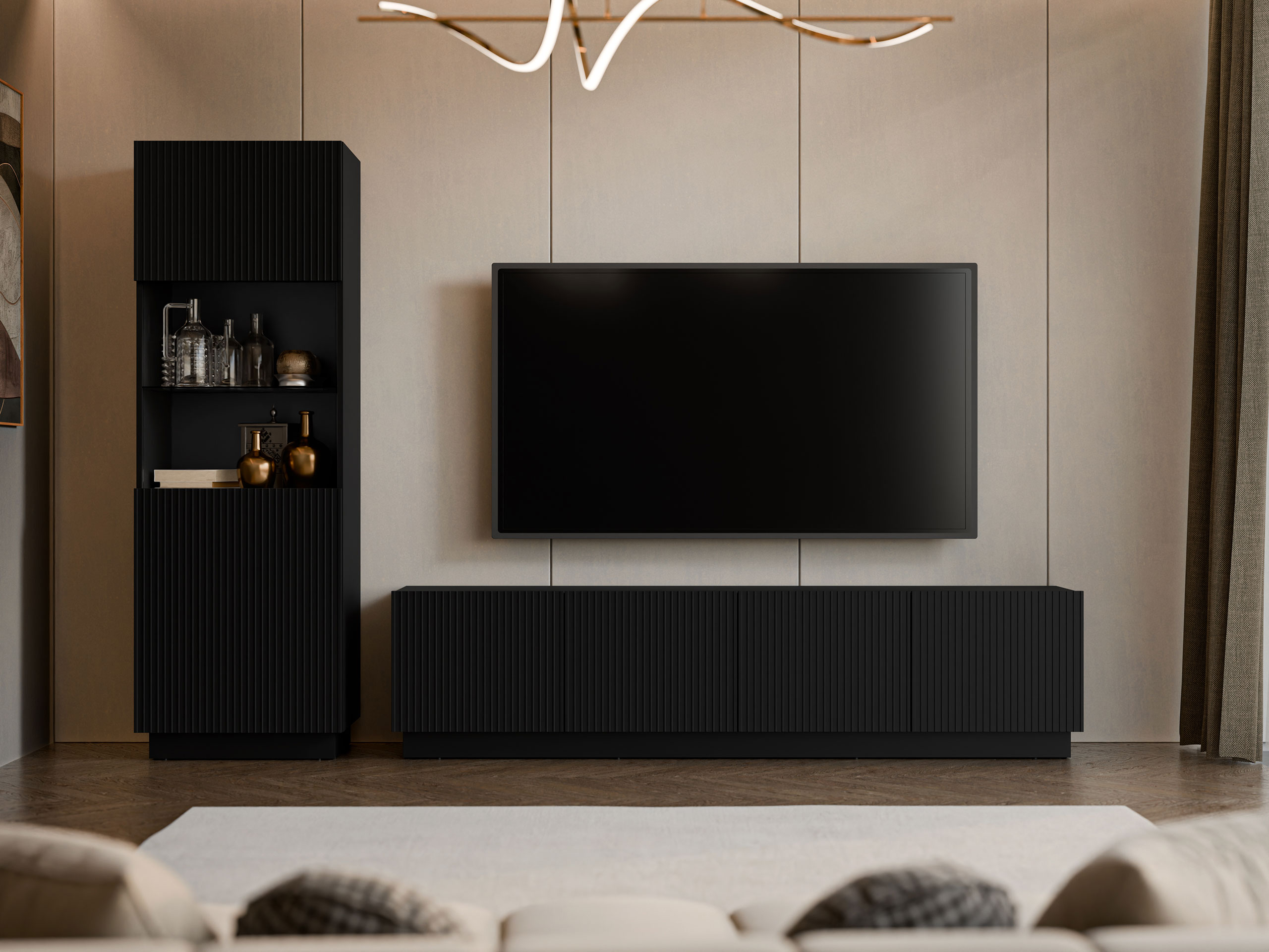 Wohnzimmer-Sets Lingua (Schwarz)