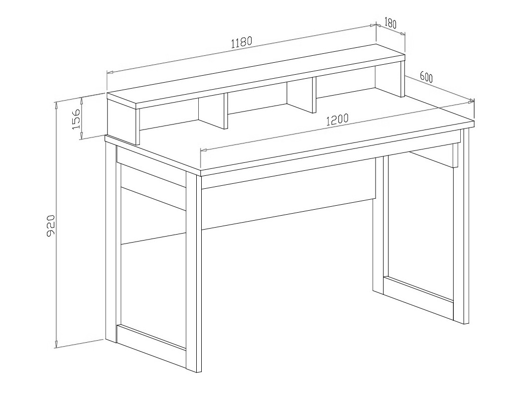 Büro-Set Fermaru 116 (Weiss + Eiche)